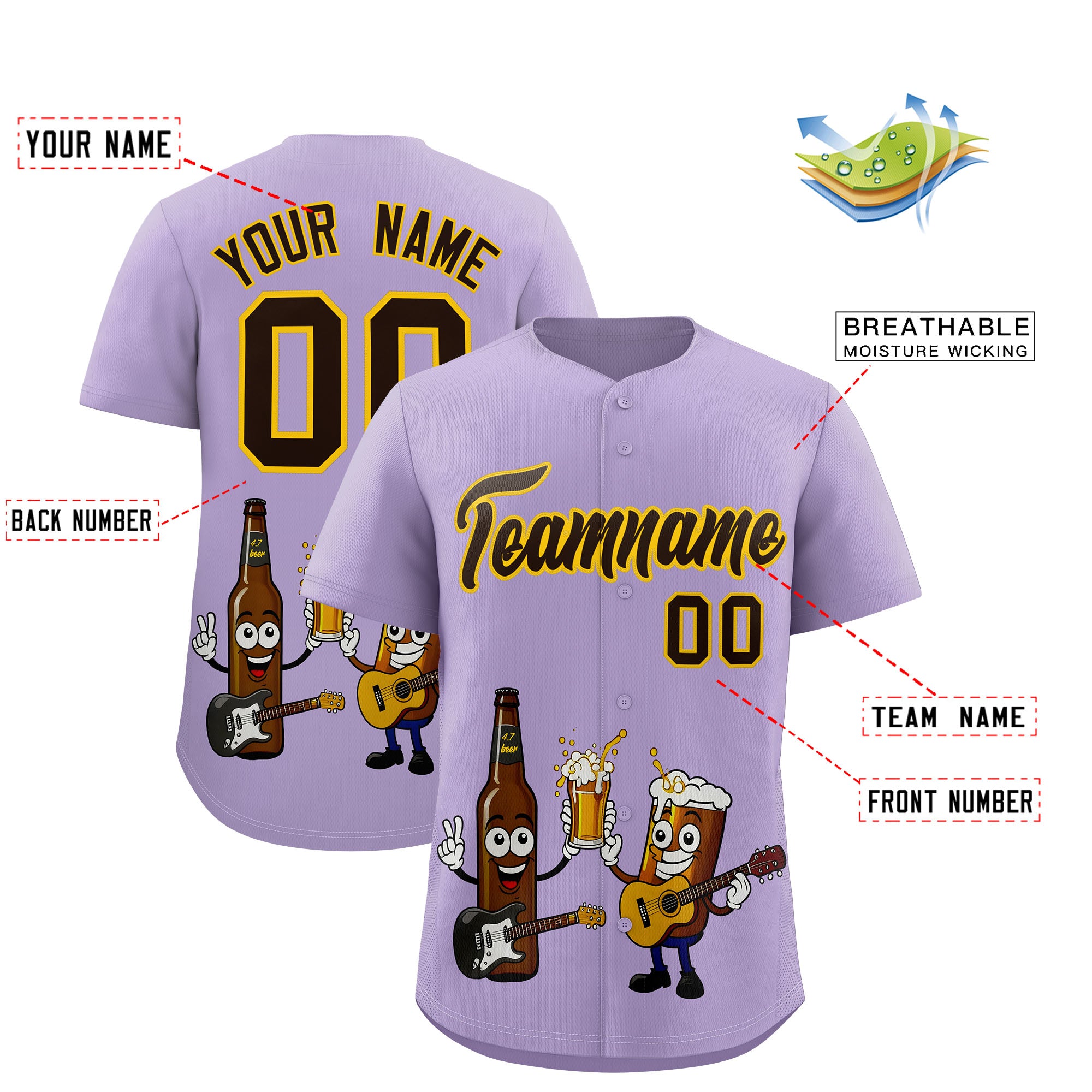 Custom Light Purple Personalized Team Shirts for Parties & Training | KXKSHOP