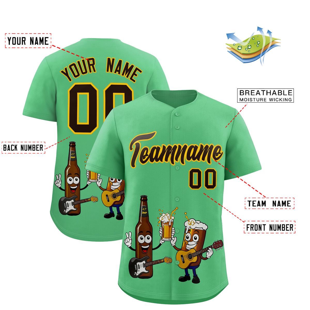 Custom Neon Green Personalized Team Shirts for Parties &amp; Training | KXKSHOP