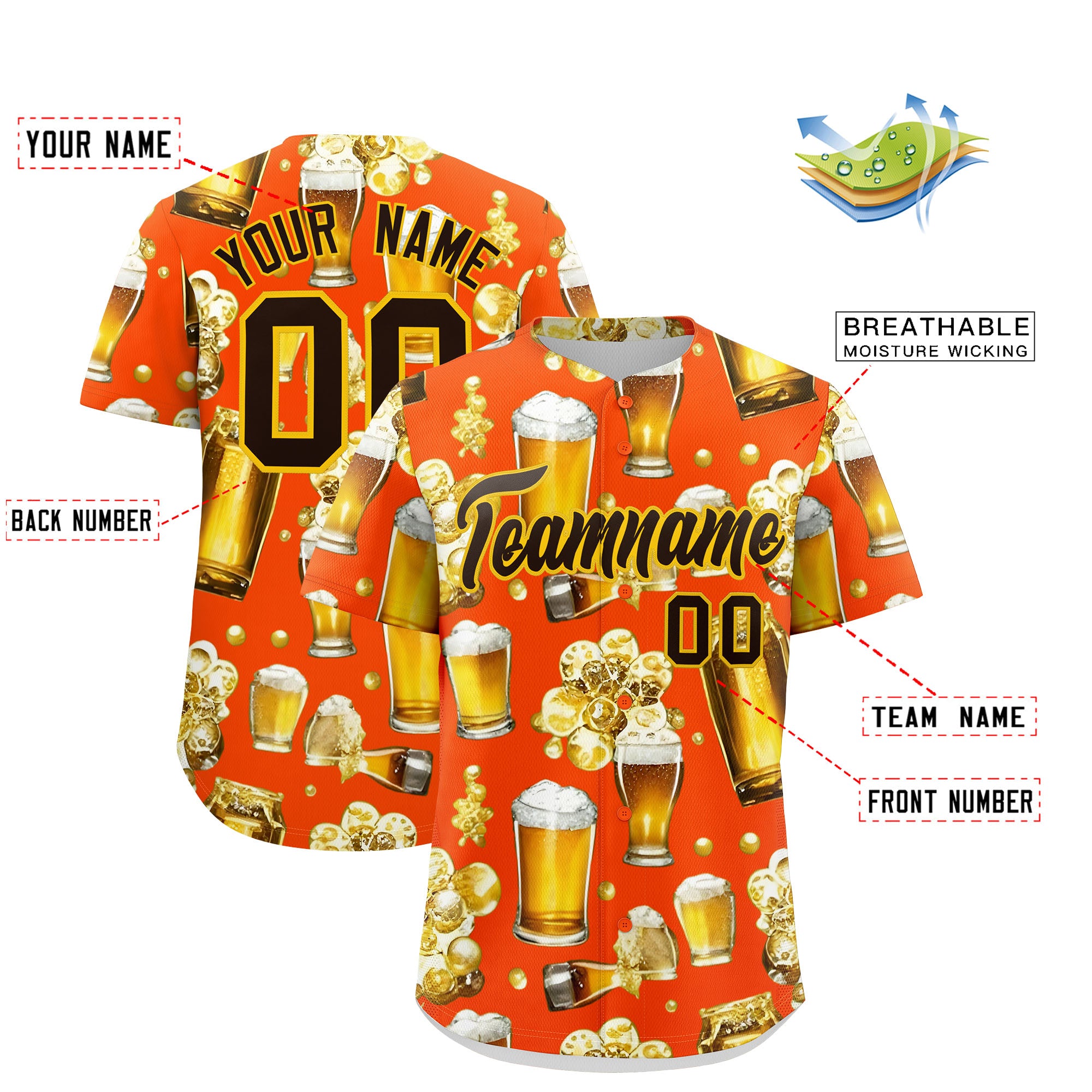 Custom Orange Personalized Team Shirts for Parties & Training | KXKSHOP