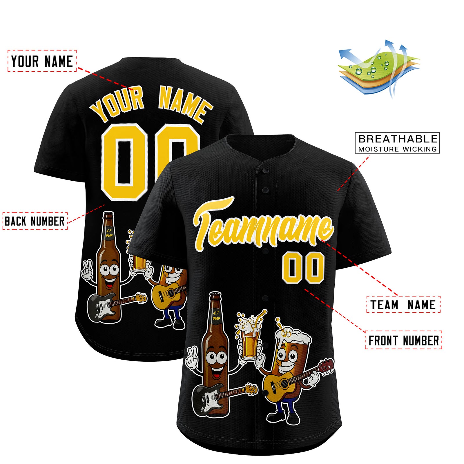 Custom Black Personalized Team Shirts for Parties & Training | KXKSHOP