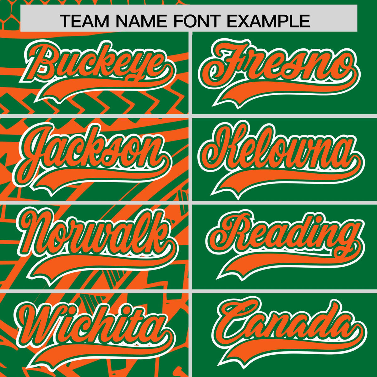 Custom Kelly Green Orange Split Fashion Tribal Pattern Authentic Baseball Jersey