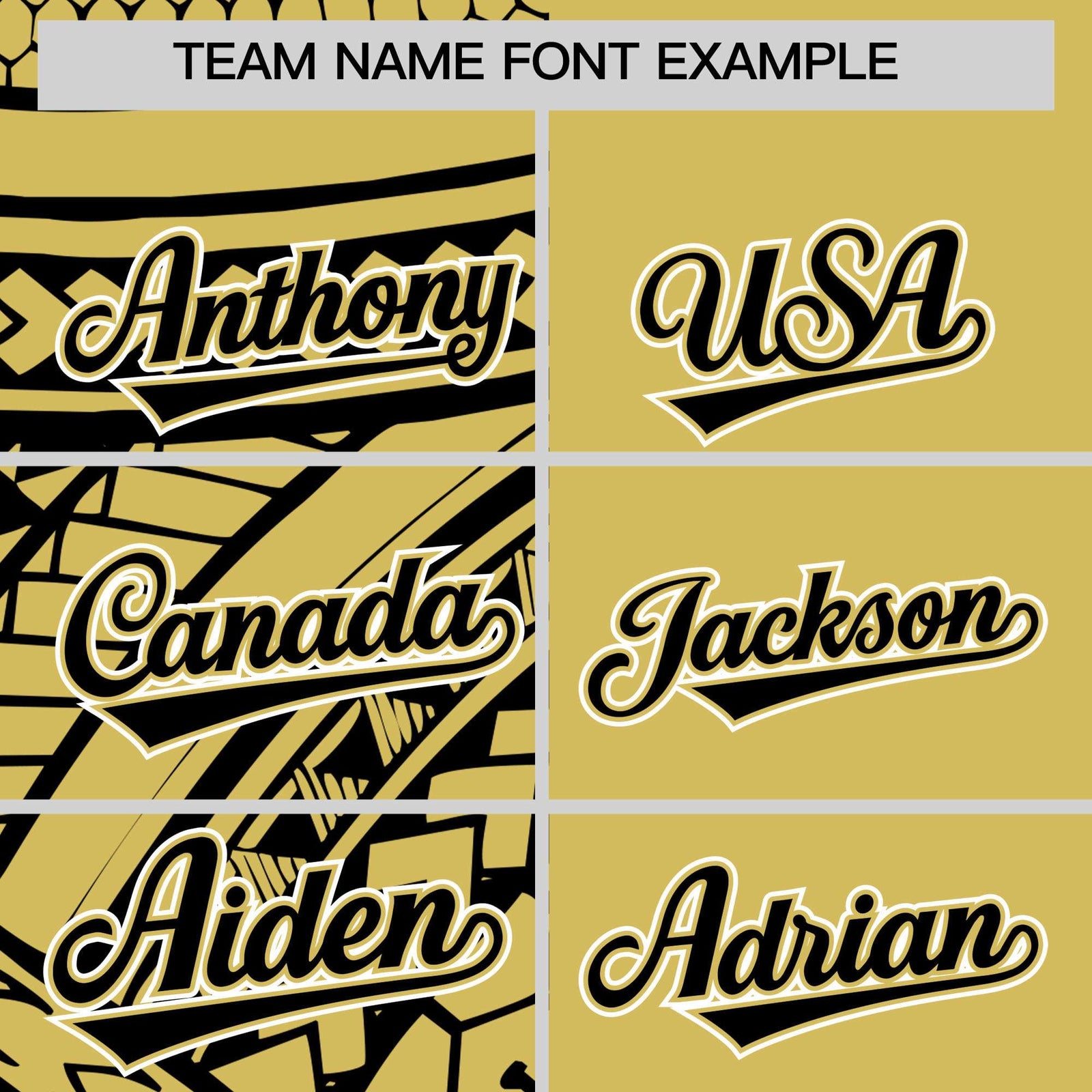 Custom Old Gold Black Split Fashion Tribal Pattern Authentic Baseball Jersey