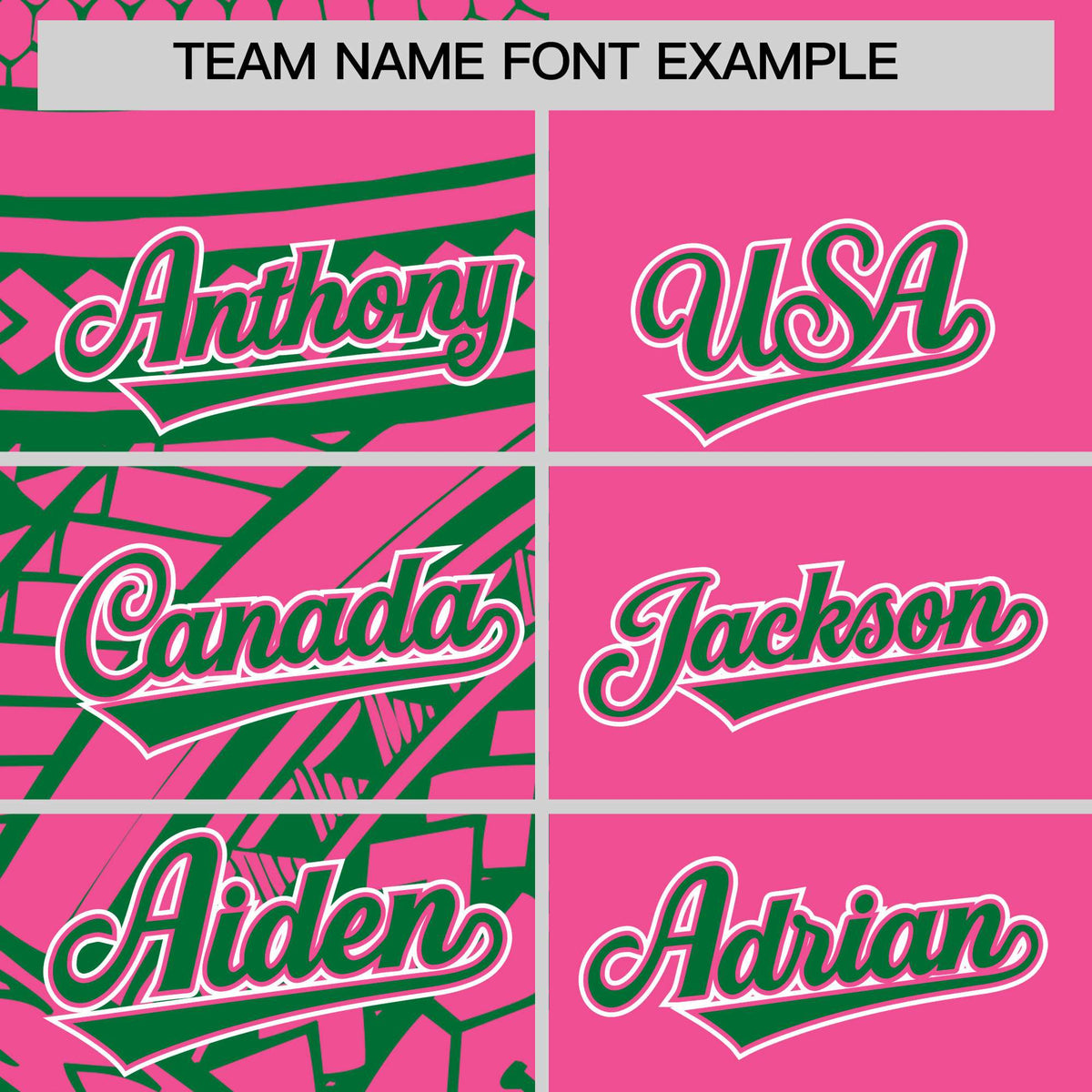 Custom Pink Kelly Green Split Fashion Tribal Pattern Authentic Baseball Jersey