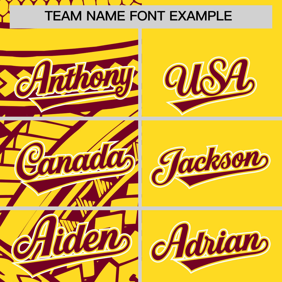 Custom Gold Crimson Split Fashion Tribal Pattern Authentic Baseball Jersey