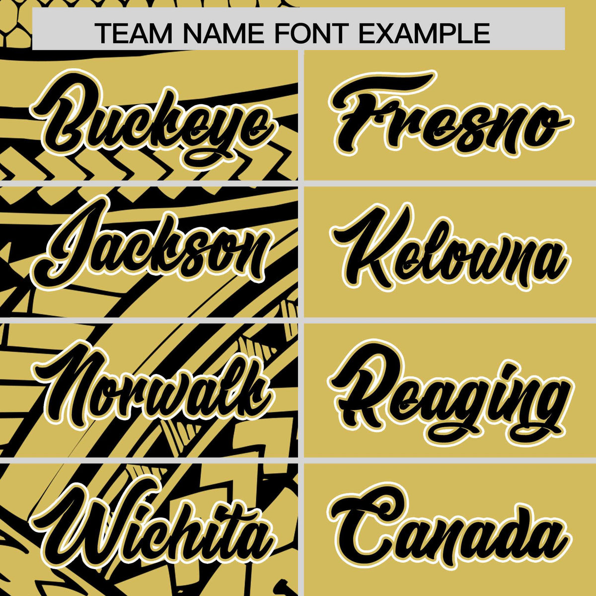 Custom Old Gold Black Split Fashion Tribal Pattern Authentic Baseball Jersey