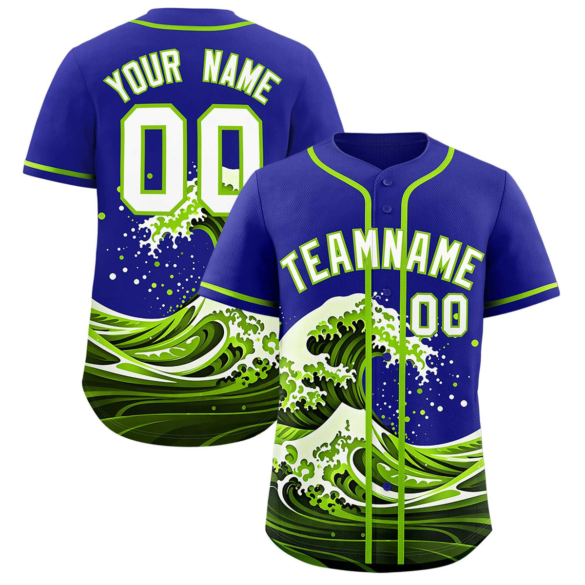 Custom Royal Wave Graffiti Pattern Authentic Baseball Jersey