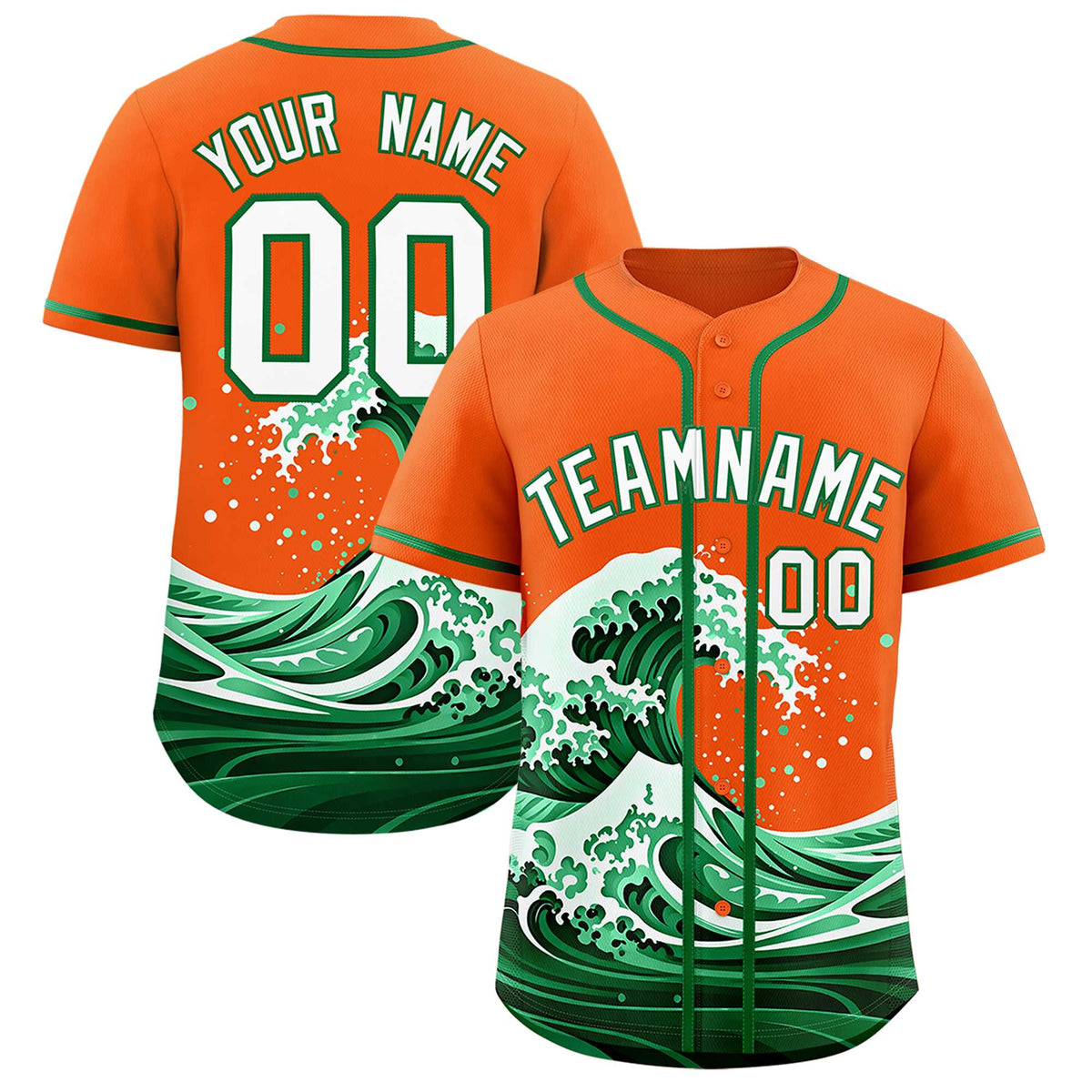 Custom Orange Wave Graffiti Pattern Authentic Baseball Jersey