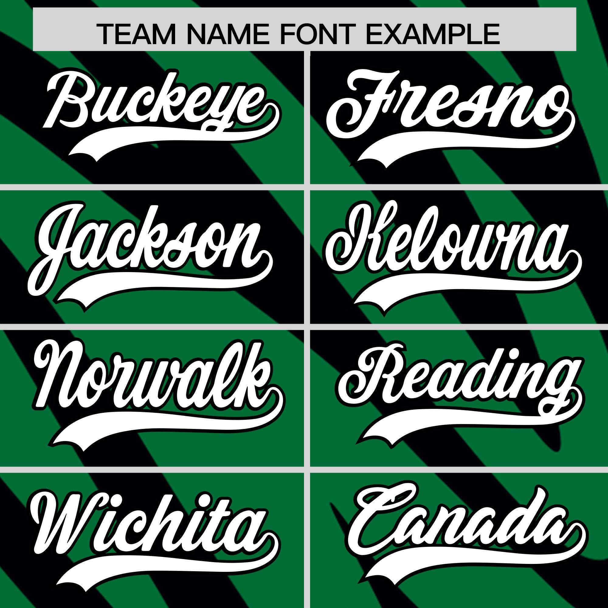 Custom Kelly Green Black Tiger Stripe Gradient Animal Print Personalized Team Shirt Baseball Jersey