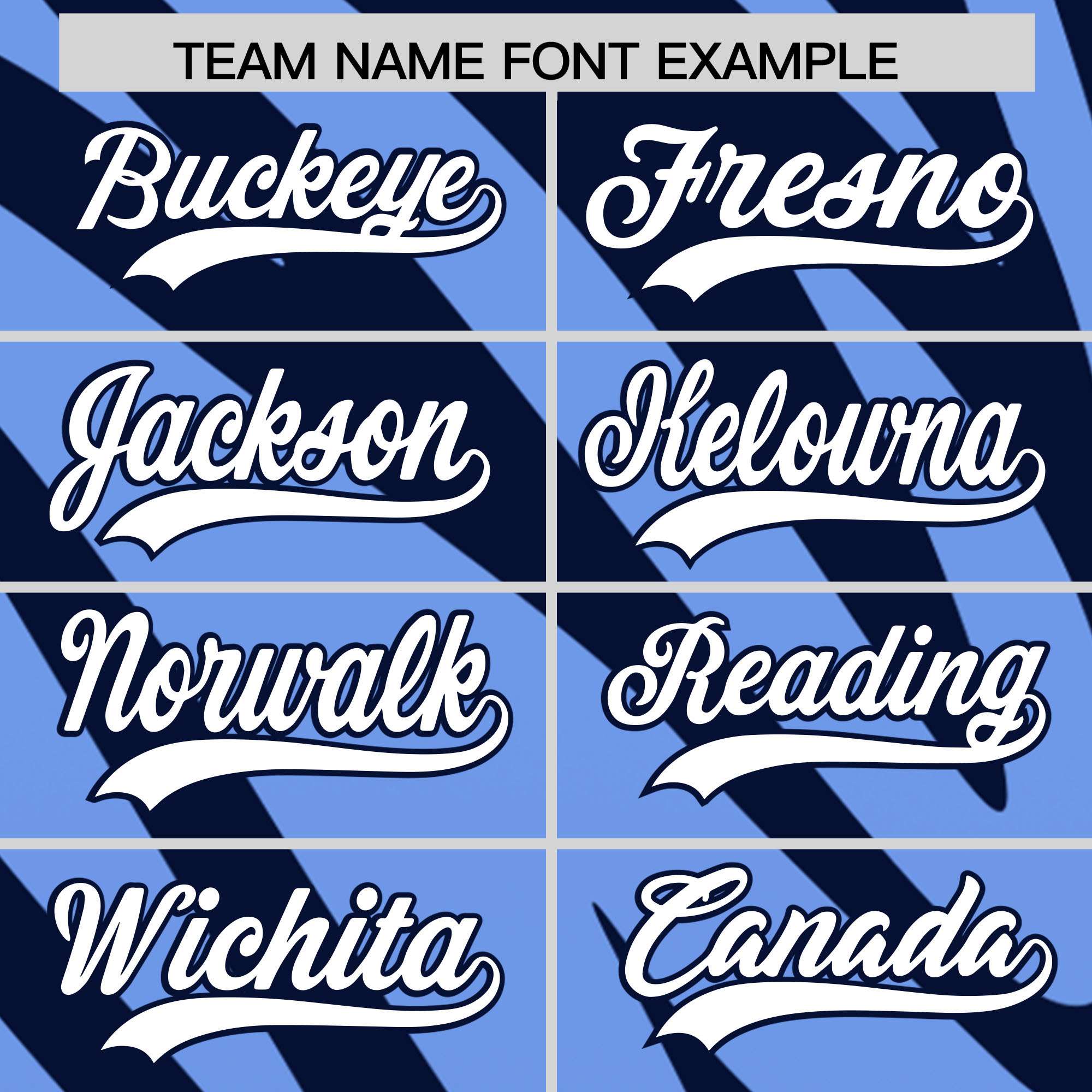 Custom Navy Light Blue Tiger Stripe Gradient Animal Print Personalized Team Shirt Baseball Jersey