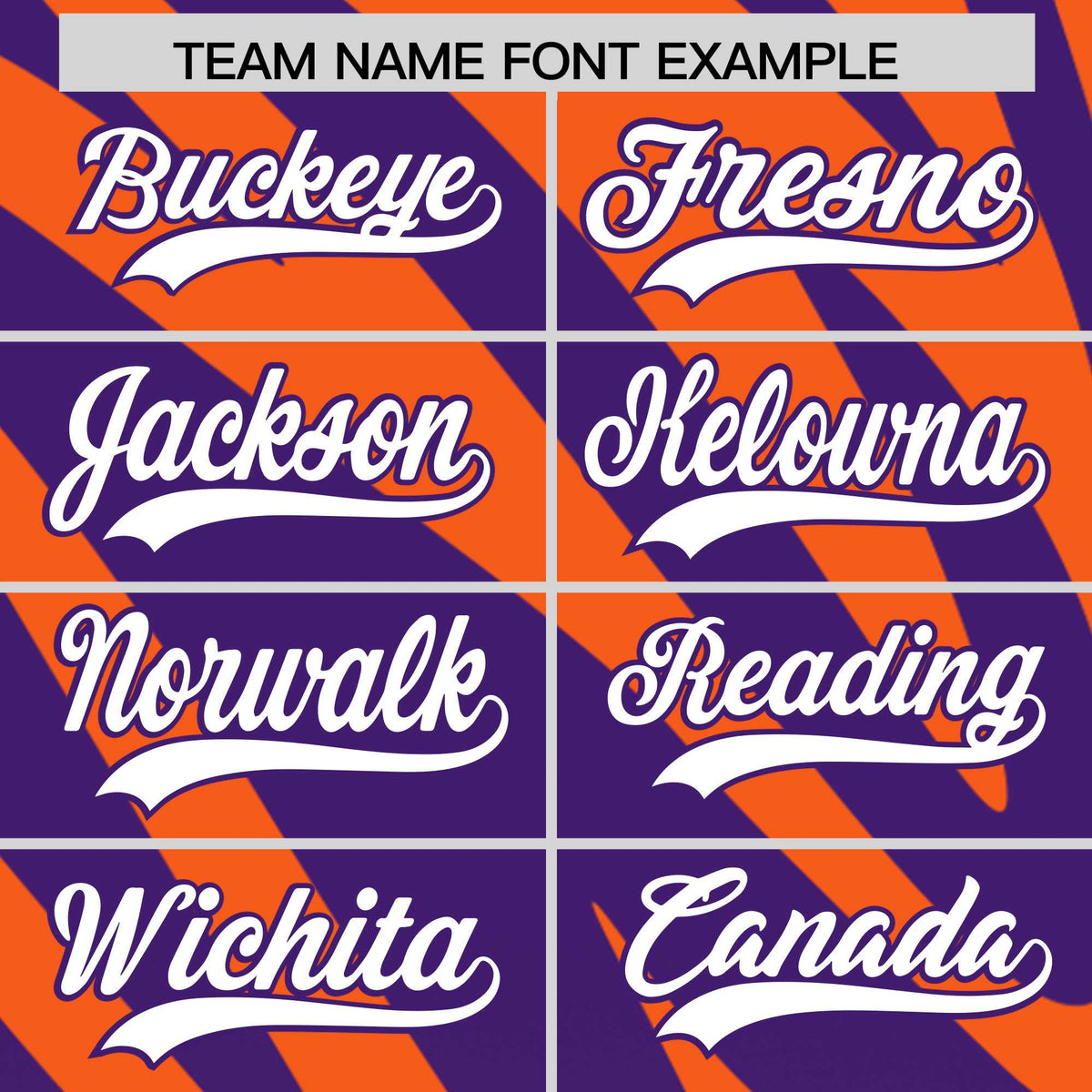 Custom Purple Orange Tiger Stripe Gradient Animal Print Personalized Team Shirt Baseball Jersey