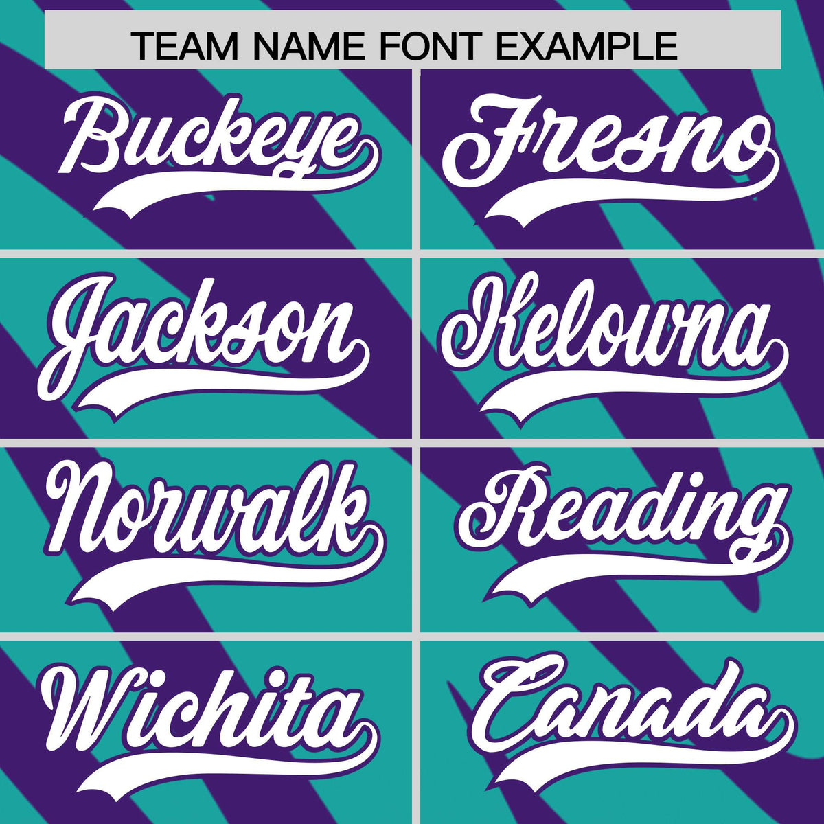 Custom Purple Aqua Tiger Stripe Gradient Animal Print Personalized Team Shirt Baseball Jersey