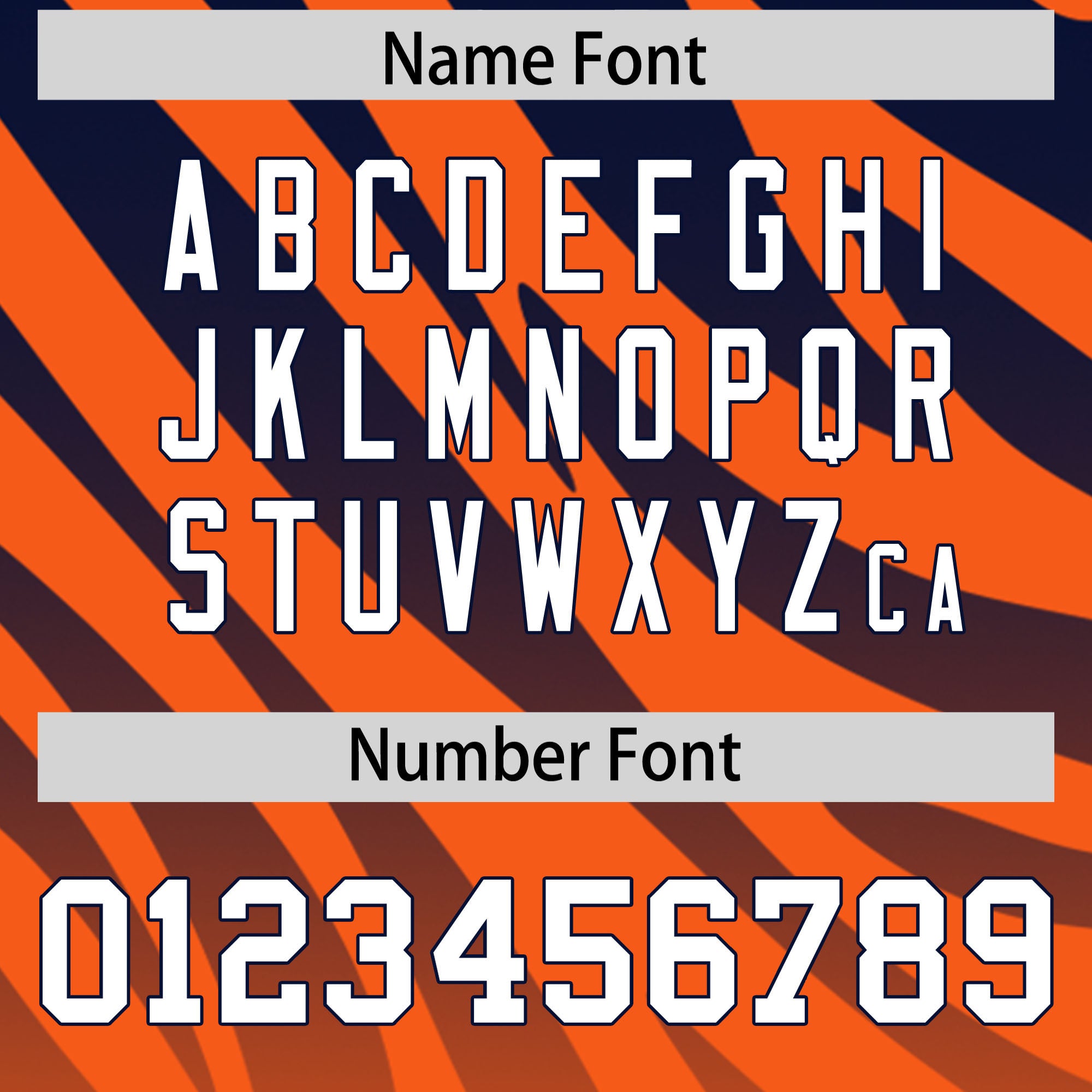 Custom Navy Orange Tiger Stripe Gradient Animal Print Personalized Team Shirt Baseball Jersey