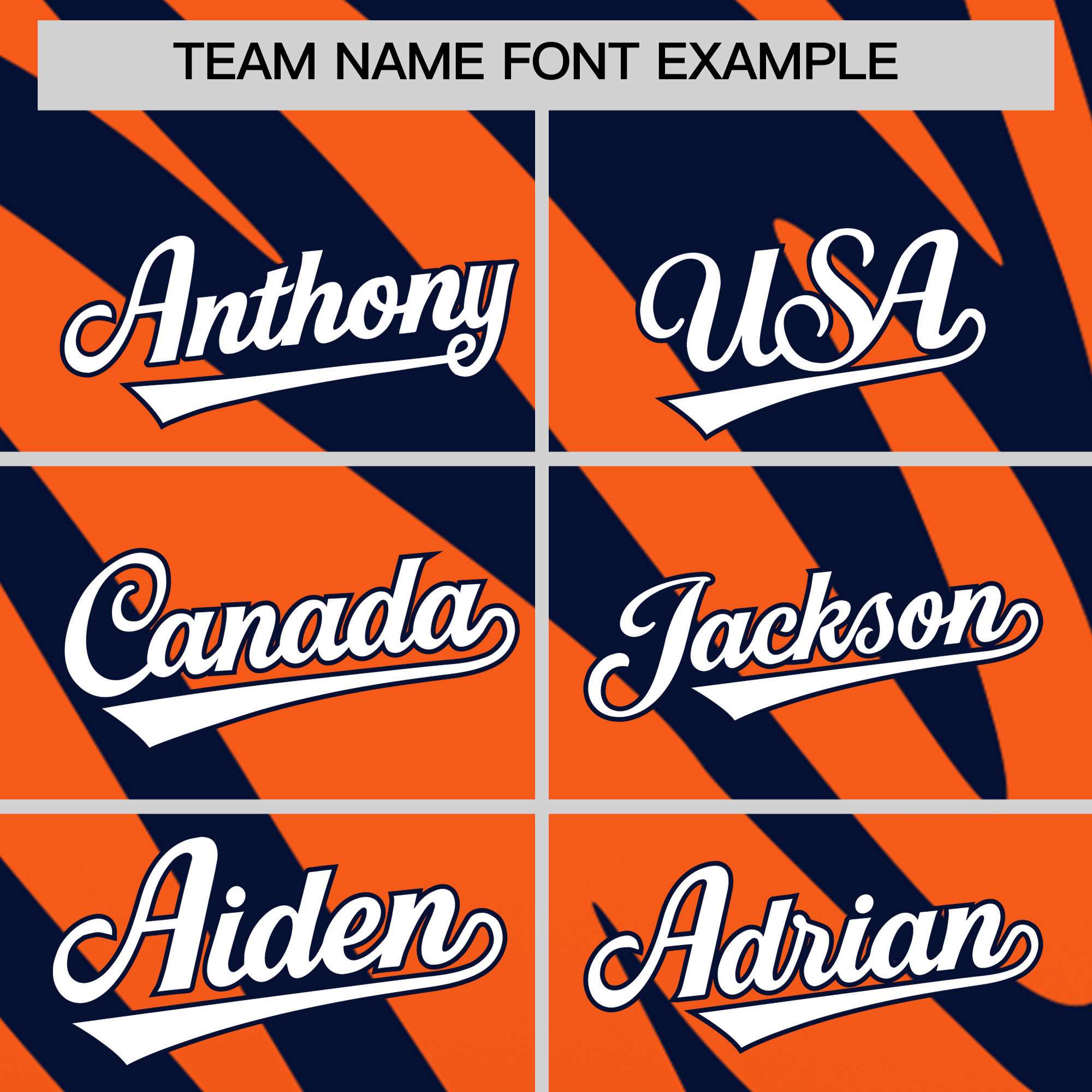 Custom Navy Orange Tiger Stripe Gradient Animal Print Personalized Team Shirt Baseball Jersey