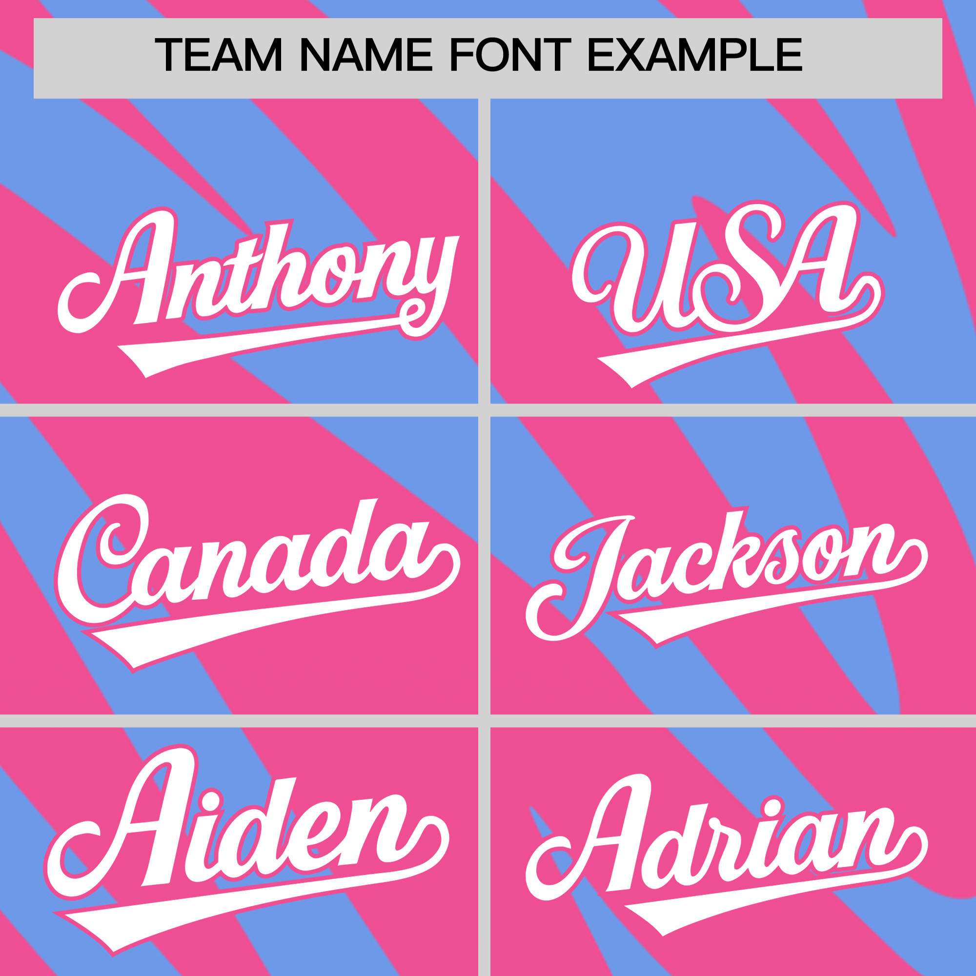 Custom Pink Light Blue Tiger Stripe Gradient Animal Print Personalized Team Shirt Baseball Jersey