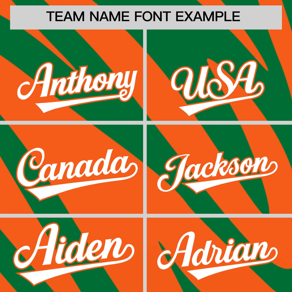 Custom Kelly Green Orange Tiger Stripe Gradient Animal Print Personalized Team Shirt Baseball Jersey