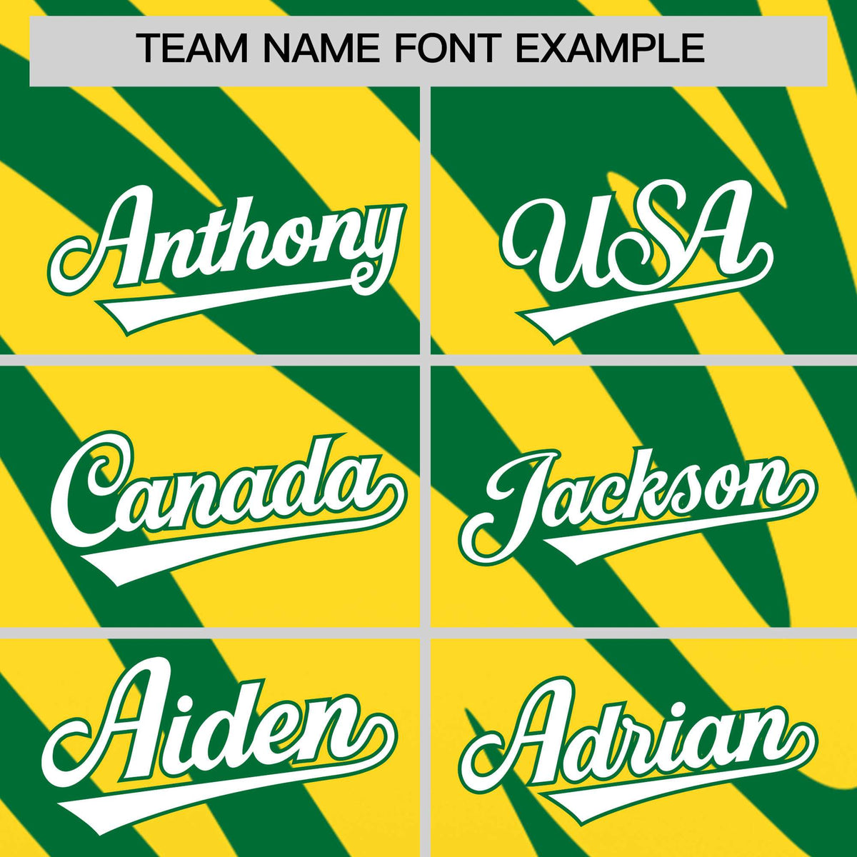 Custom Gold Kelly Green Tiger Stripe Gradient Animal Print Personalized Team Shirt Baseball Jersey