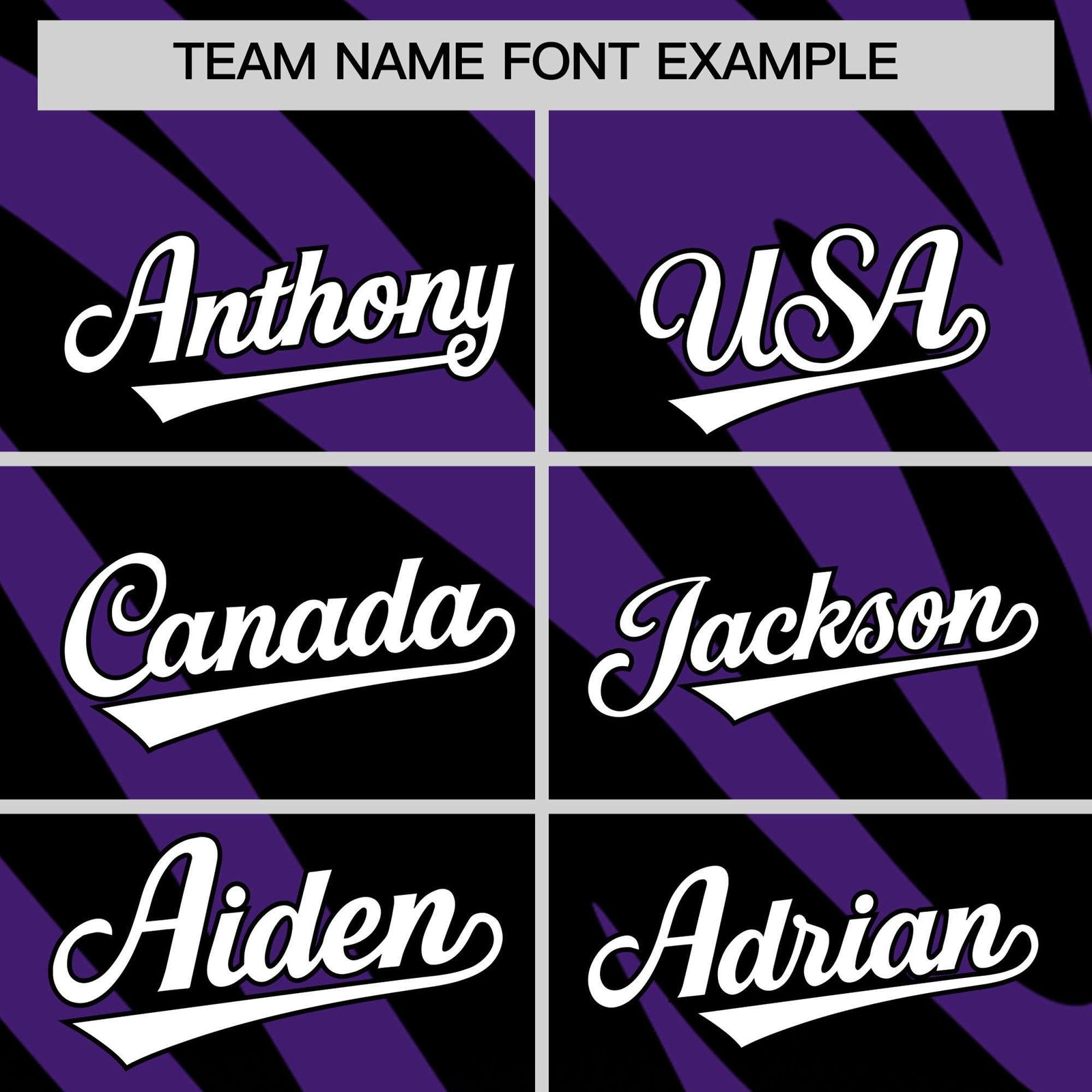 Custom Black Purple Tiger Stripe Gradient Animal Print Personalized Team Shirt Baseball Jersey