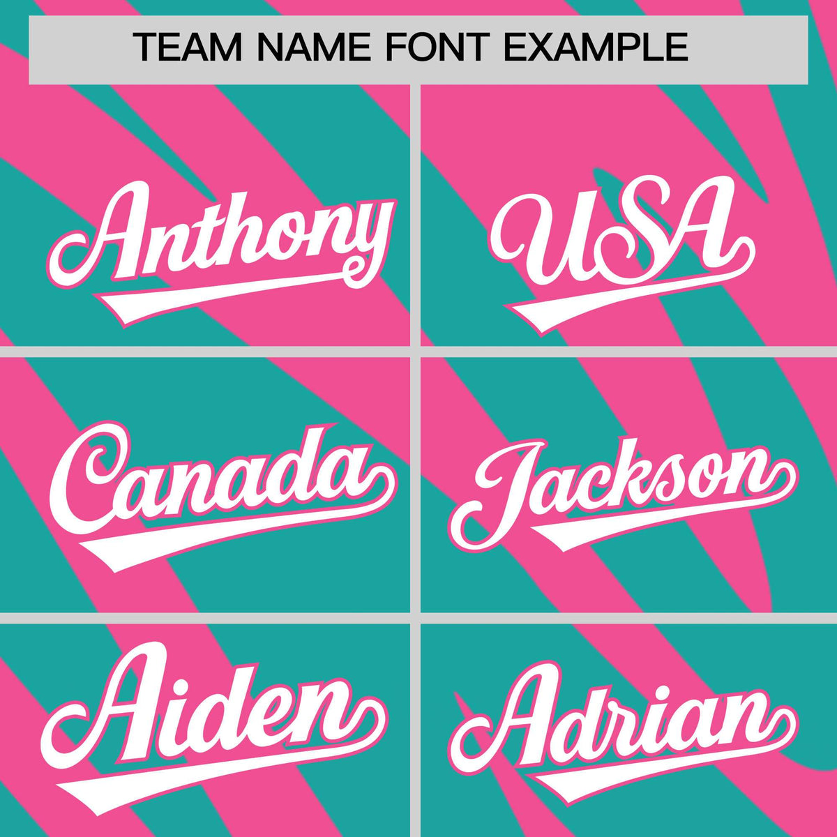 Custom Pink Aqua Tiger Stripe Gradient Animal Print Personalized Team Shirt Baseball Jersey