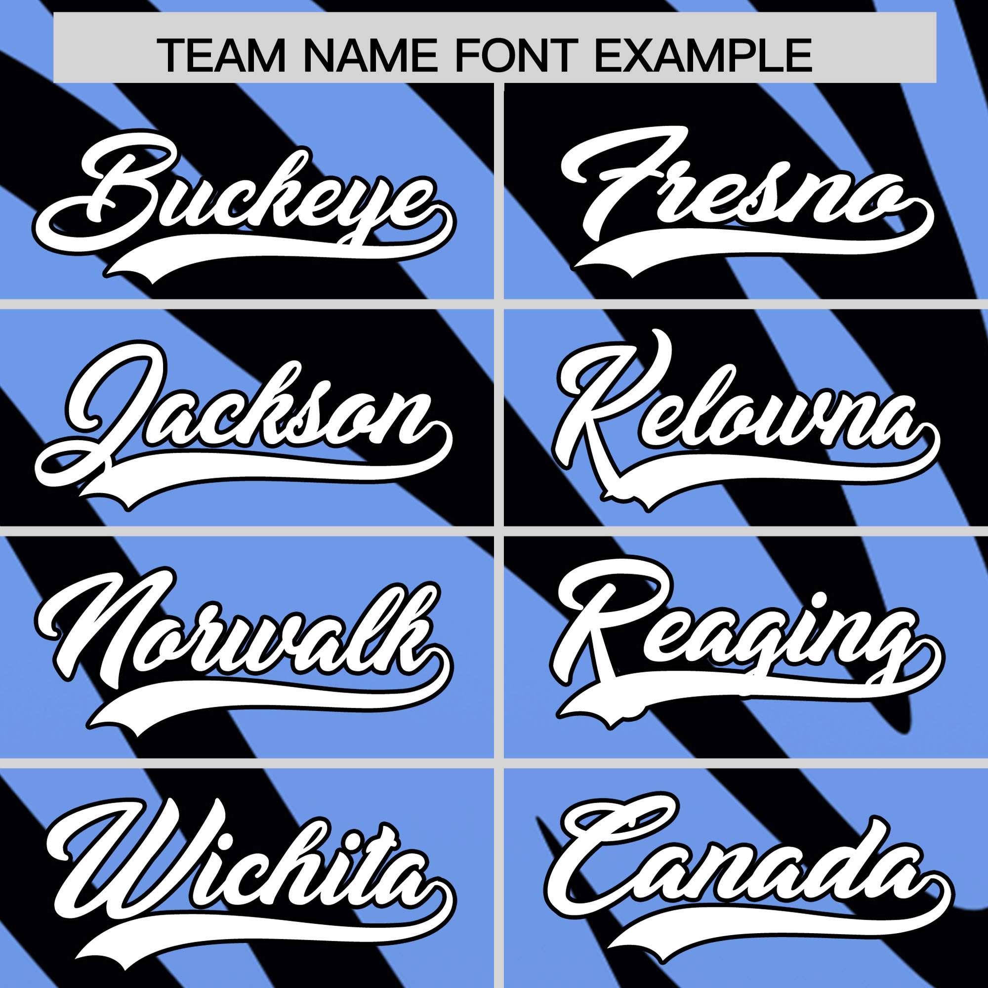 Custom Light Blue Black Tiger Stripe Gradient Animal Print Personalized Team Shirt Baseball Jersey