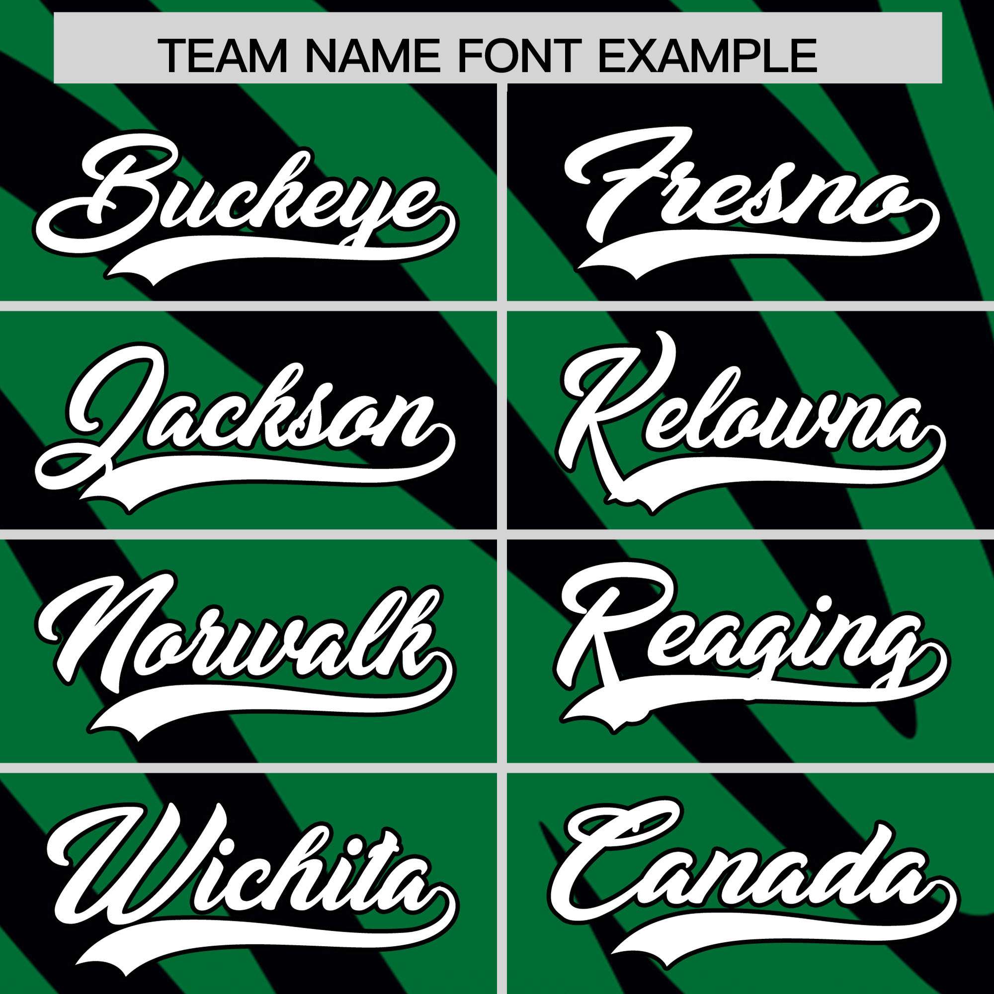 Custom Kelly Green Black Tiger Stripe Gradient Animal Print Personalized Team Shirt Baseball Jersey