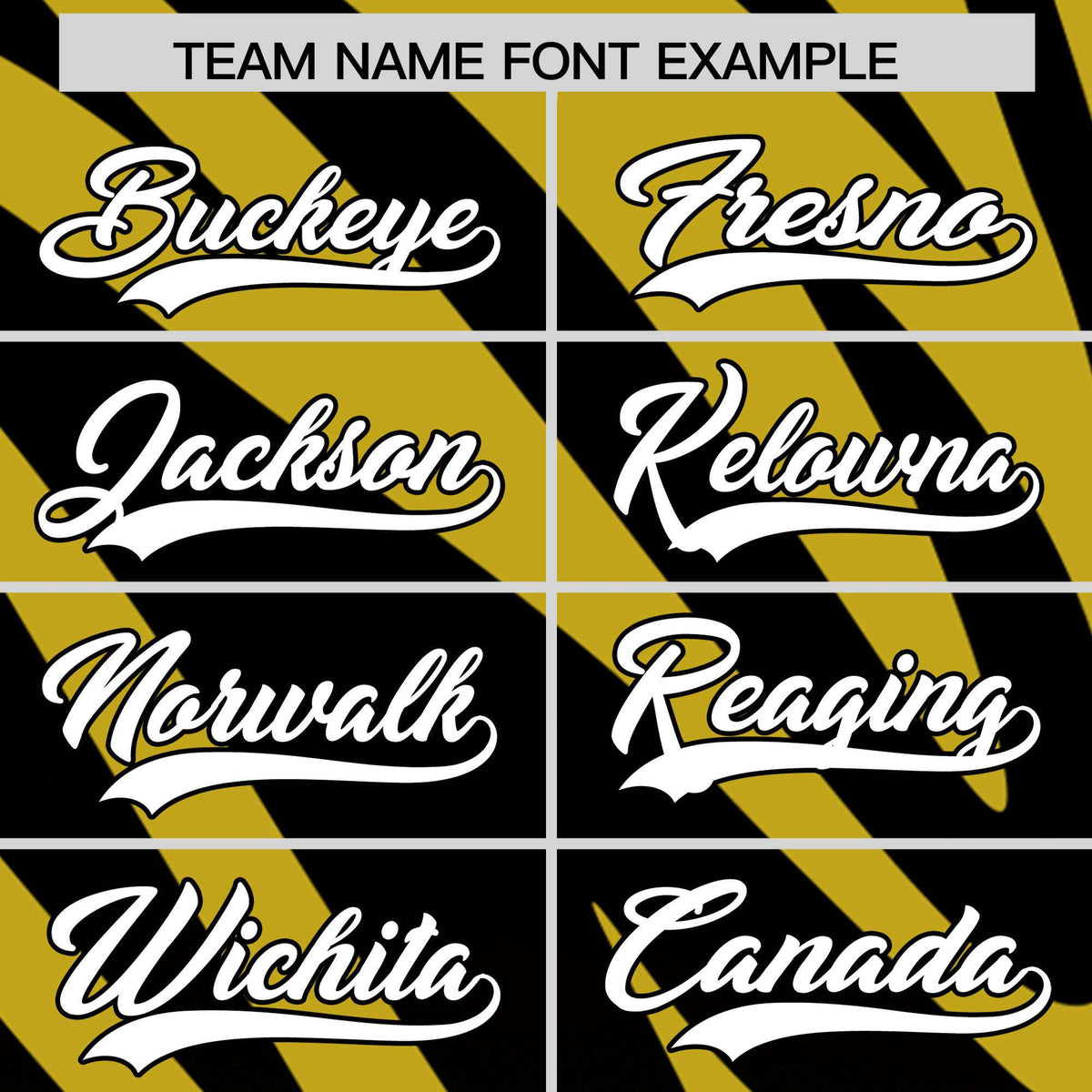 Custom Black Old Gold Tiger Stripe Gradient Animal Print Personalized Team Shirt Baseball Jersey