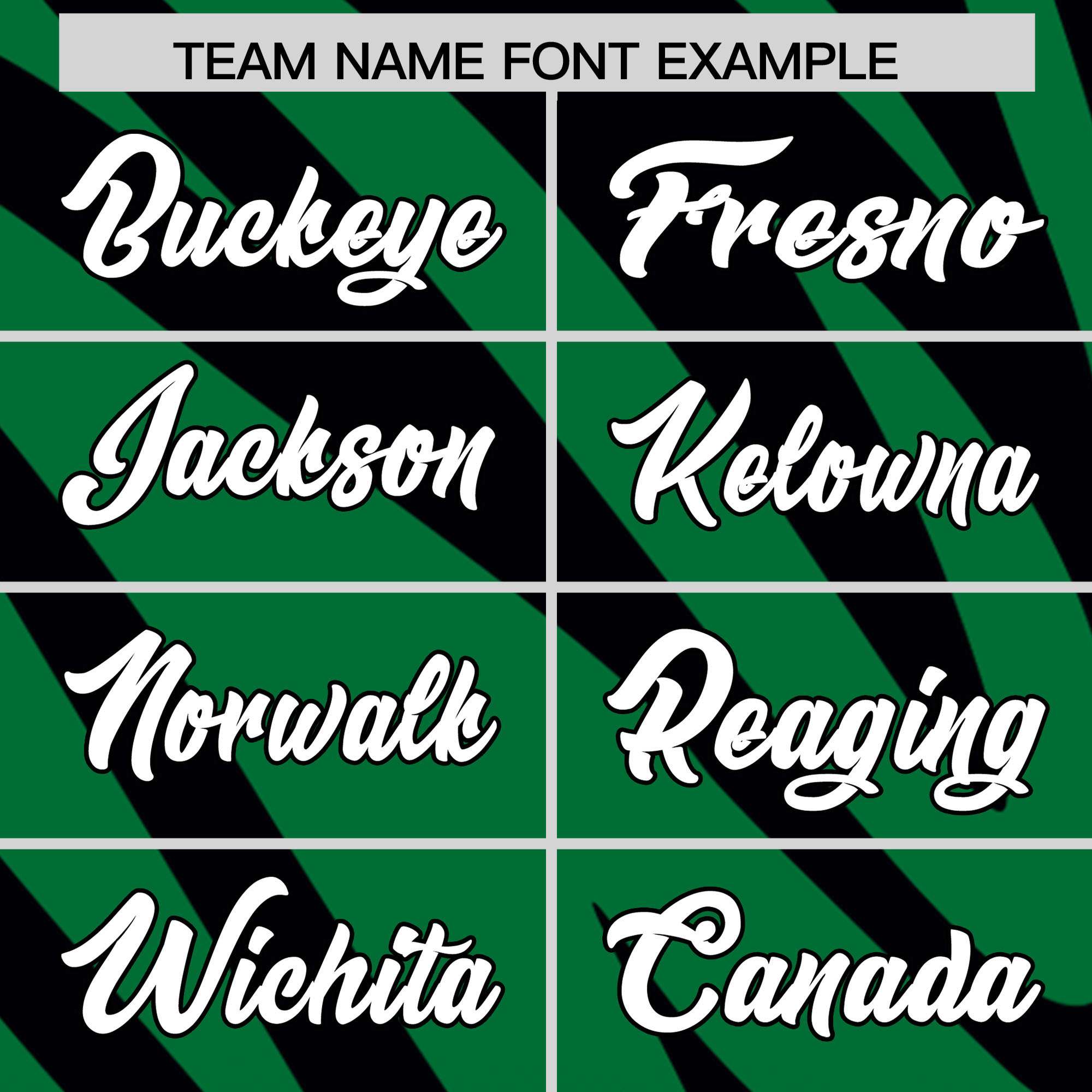 Custom Kelly Green Black Tiger Stripe Gradient Animal Print Personalized Team Shirt Baseball Jersey