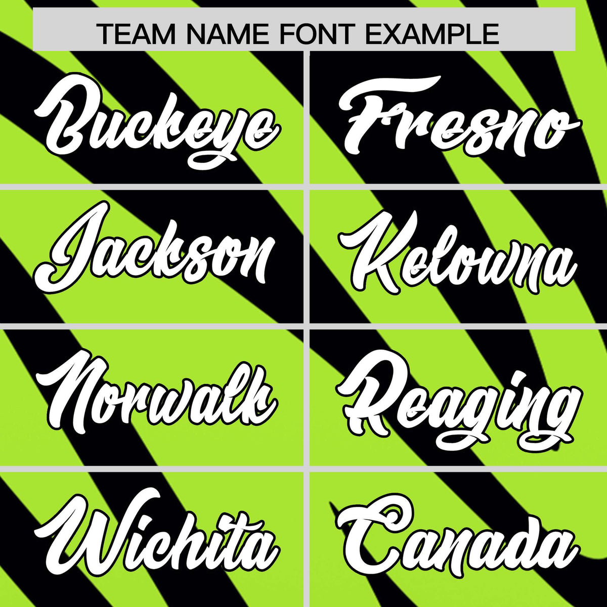 Custom Neon Green Black Tiger Stripe Gradient Animal Print Personalized Team Shirt Baseball Jersey