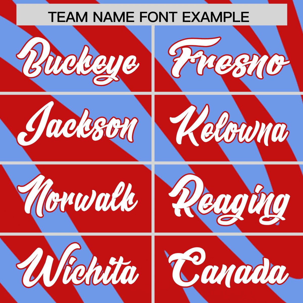 Custom Red Light Blue Tiger Stripe Gradient Animal Print Personalized Team Shirt Baseball Jersey