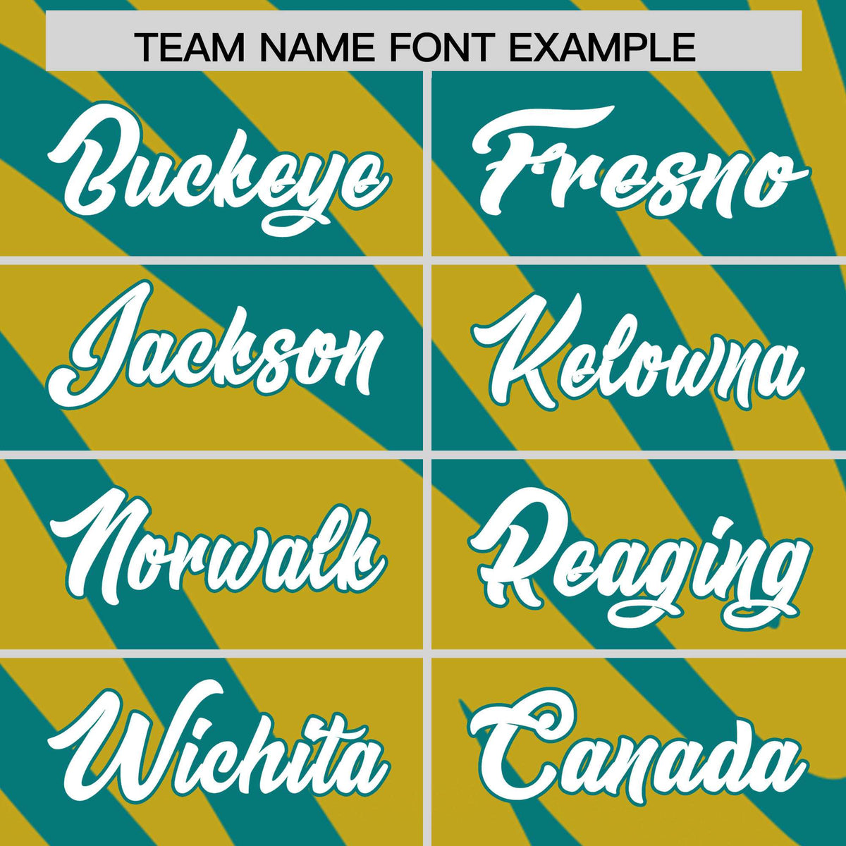 Custom Aqua Old Gold Tiger Stripe Gradient Animal Print Personalized Team Shirt Baseball Jersey