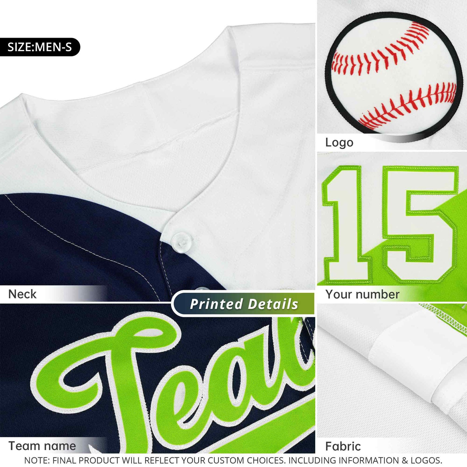 Custom Bright Green Black-White Color Block Personalized Half Heart Pattern Authentic Baseball Jersey