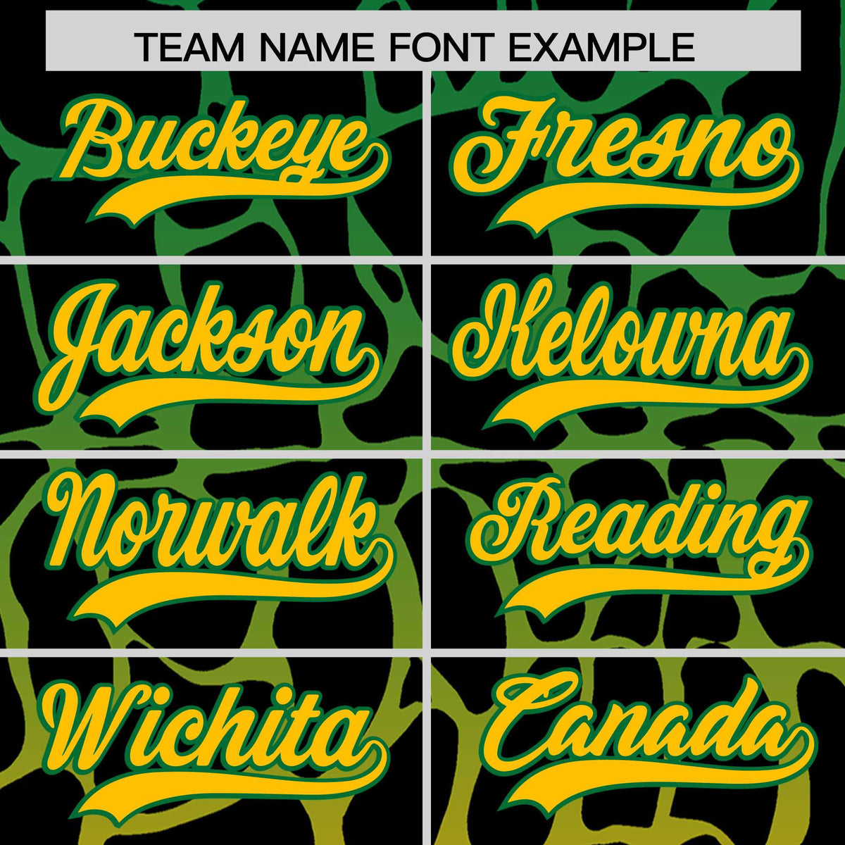 Custom Kelly Green Yellow Giraffe Graffiti Pattern Authentic Baseball Jersey