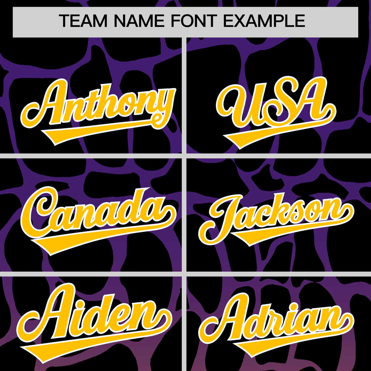 Custom Purple Gold Giraffe Graffiti Pattern Authentic Baseball Jersey