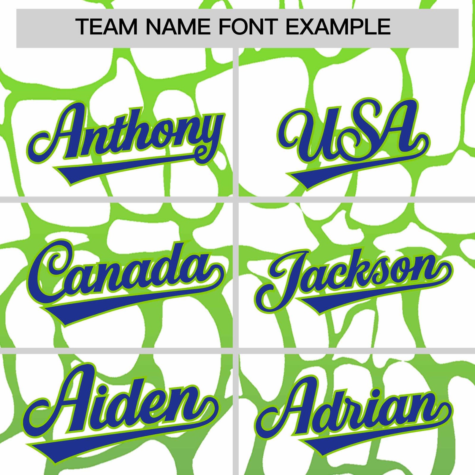 Custom Neon Green Royal Giraffe Graffiti Pattern Authentic Baseball Jersey