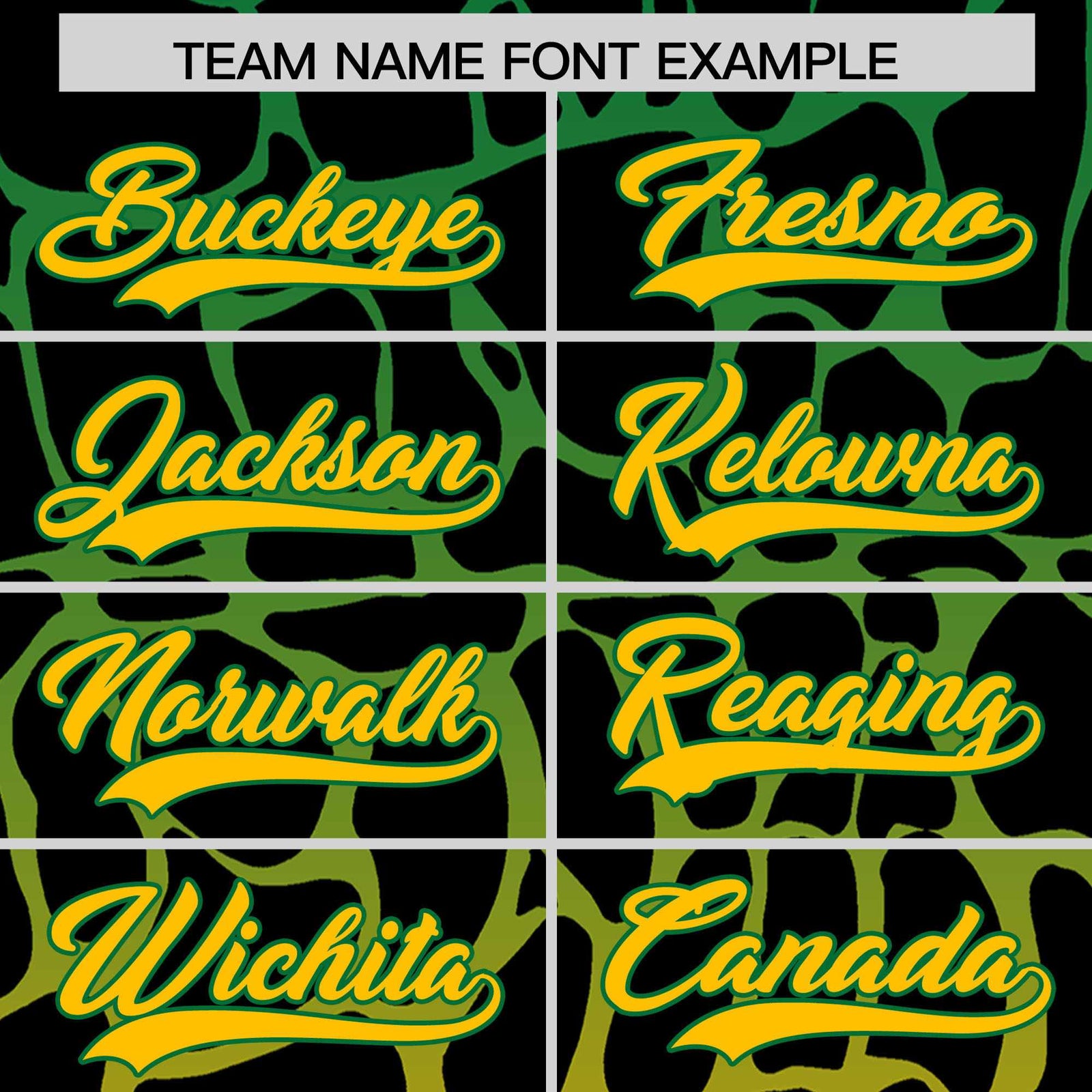 Custom Kelly Green Yellow Giraffe Graffiti Pattern Authentic Baseball Jersey