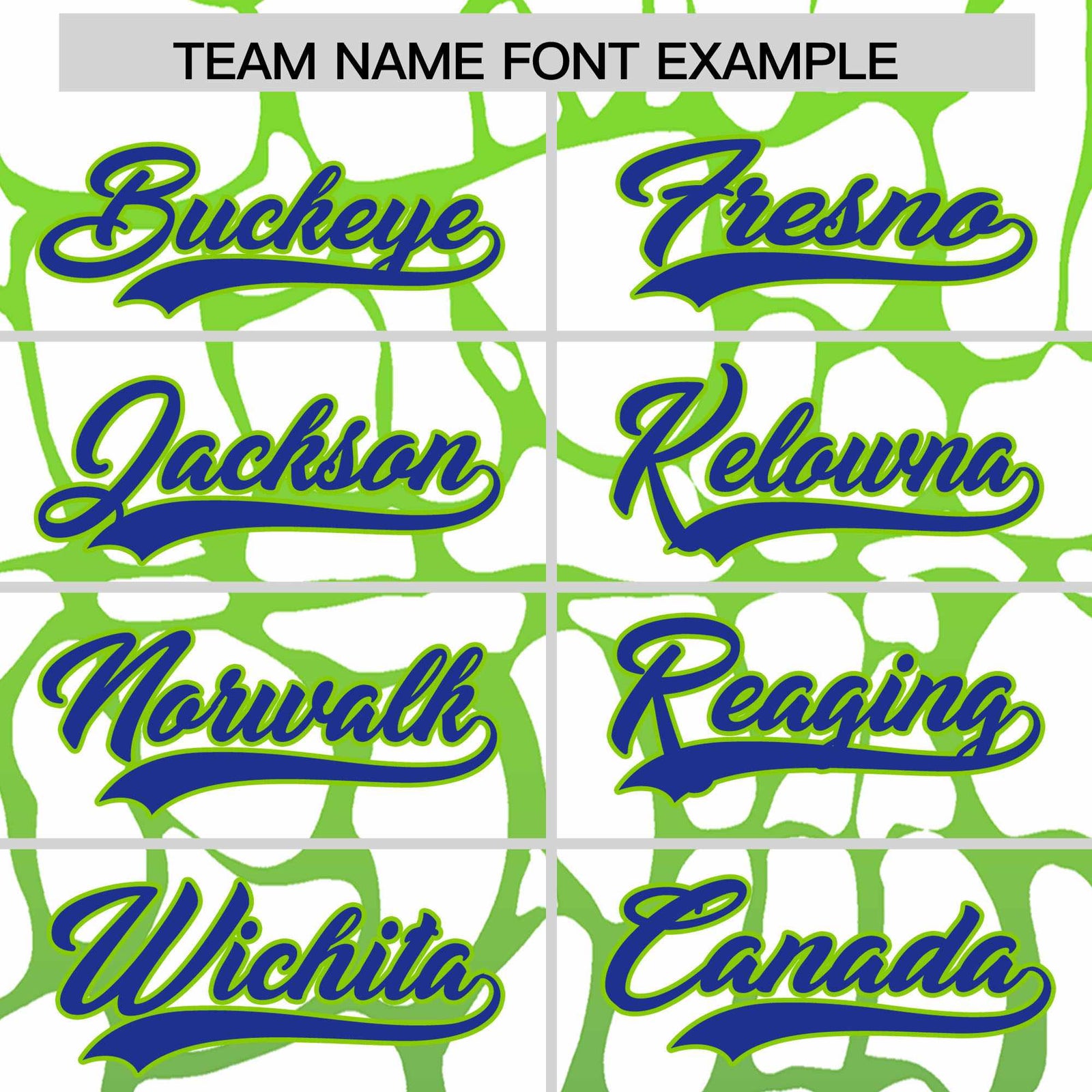 Custom Neon Green Royal Giraffe Graffiti Pattern Authentic Baseball Jersey