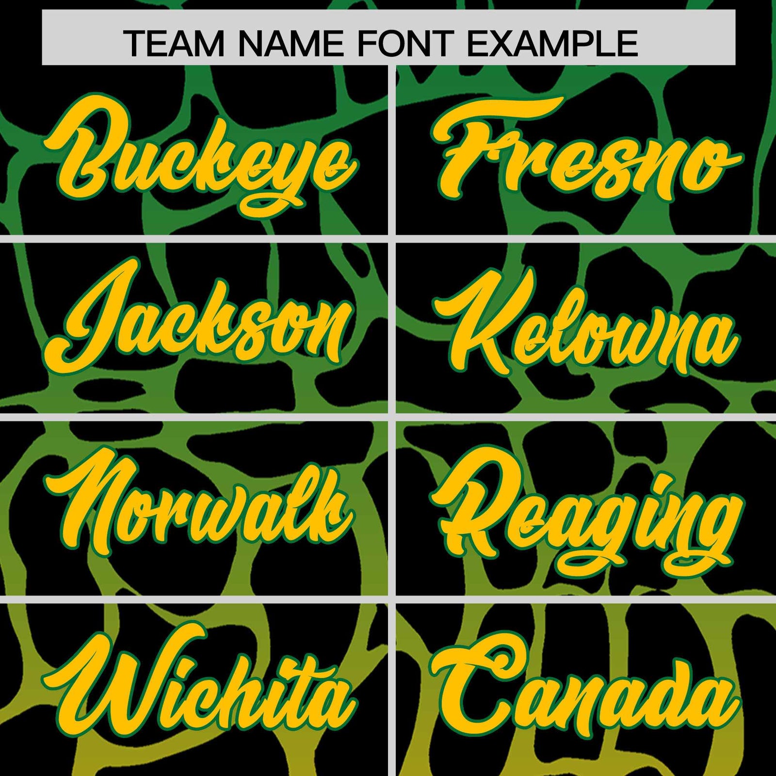 Custom Kelly Green Yellow Giraffe Graffiti Pattern Authentic Baseball Jersey