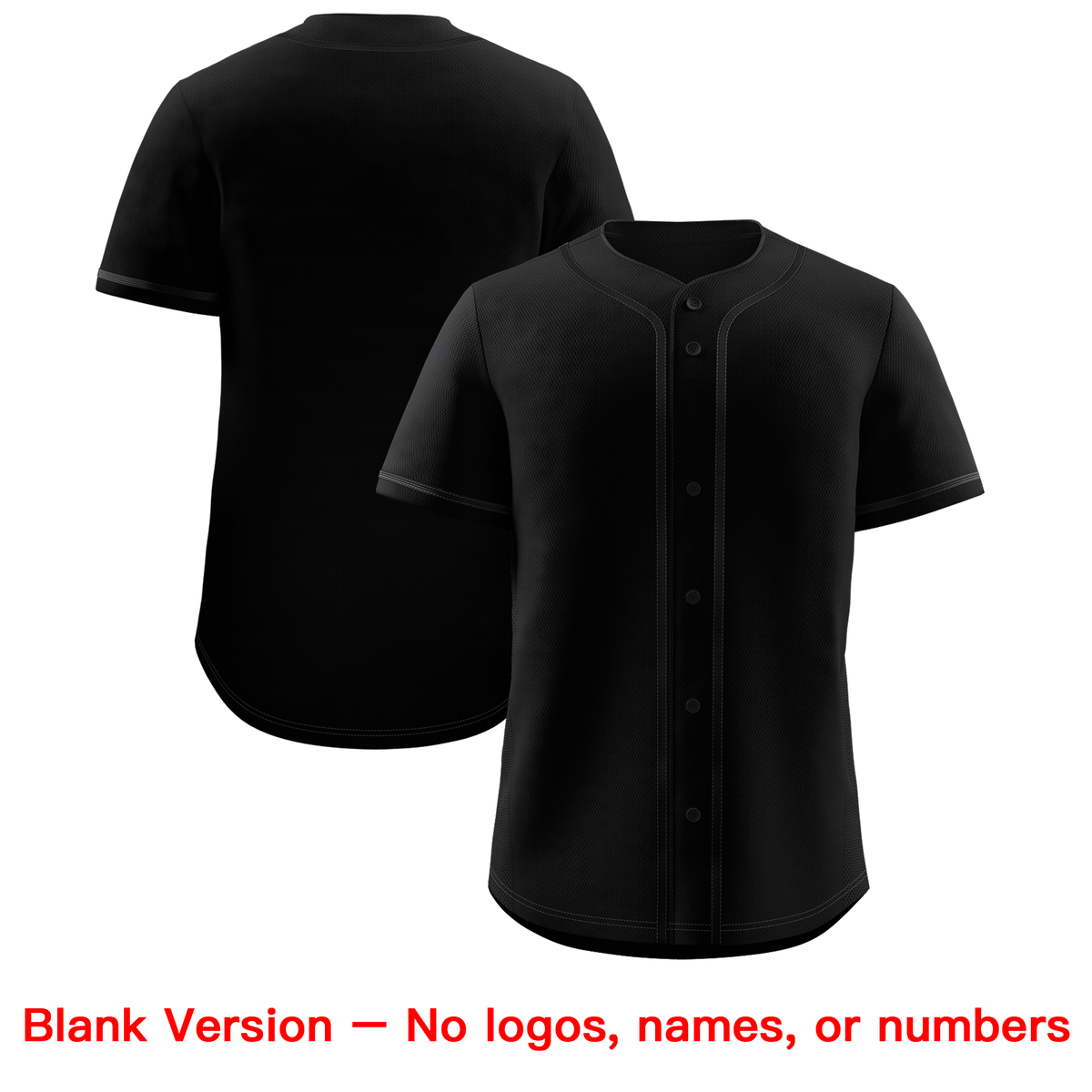 Custom Black Classic Solid Color Personalized Baseball Jersey