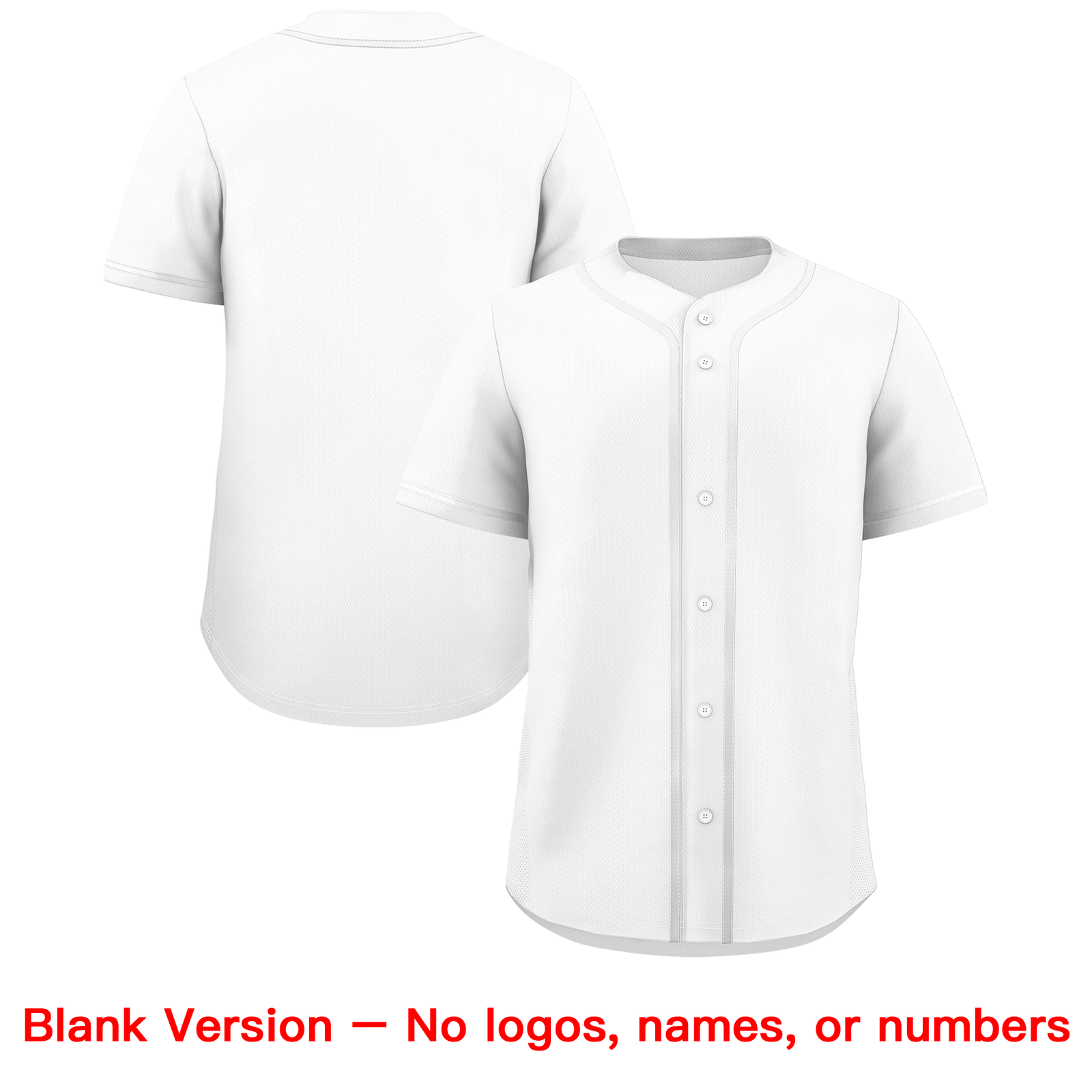 Custom White Classic Solid Color Personalized Baseball Jersey