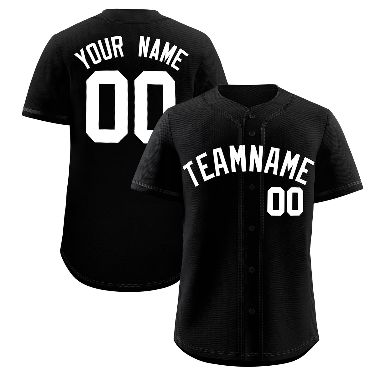 Custom Black Classic Solid Color Personalized Baseball Jersey