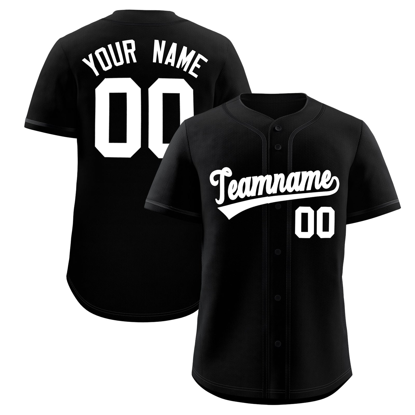 Custom Black Classic Solid Color Personalized Baseball Jersey