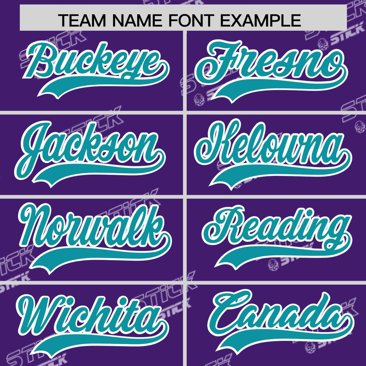 Custom Purple Aqua Full Button Text Graffiti Pattern Authentic Baseball Jersey