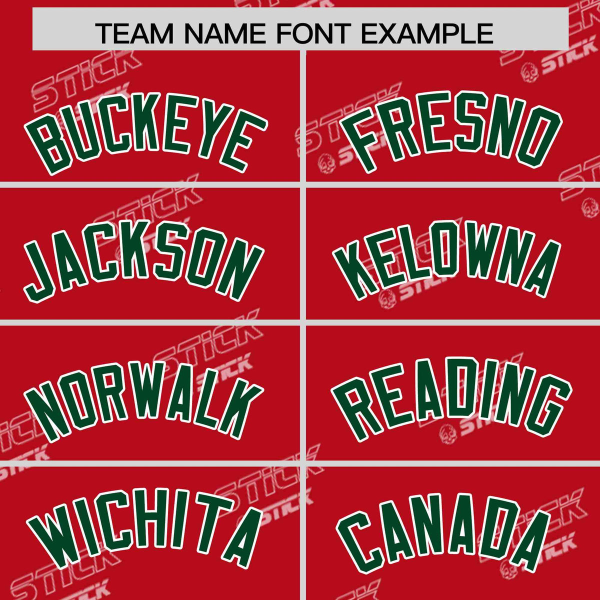 Custom Red Green Full Button Text Graffiti Pattern Authentic Baseball Jersey