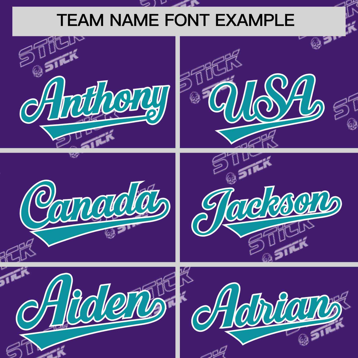 Custom Purple Aqua Full Button Text Graffiti Pattern Authentic Baseball Jersey