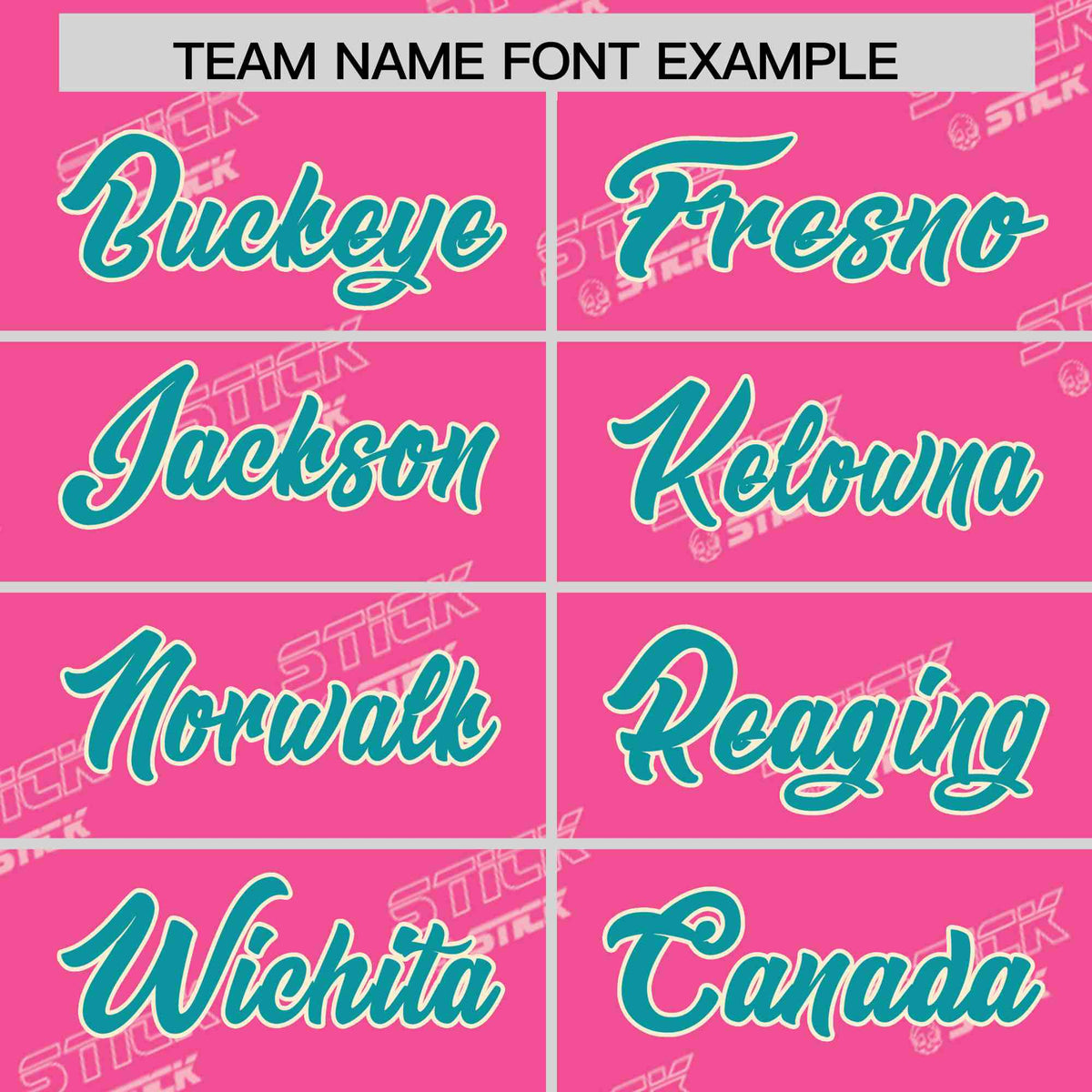 Custom Pink Aqua Full Button Text Graffiti Pattern Authentic Baseball Jersey