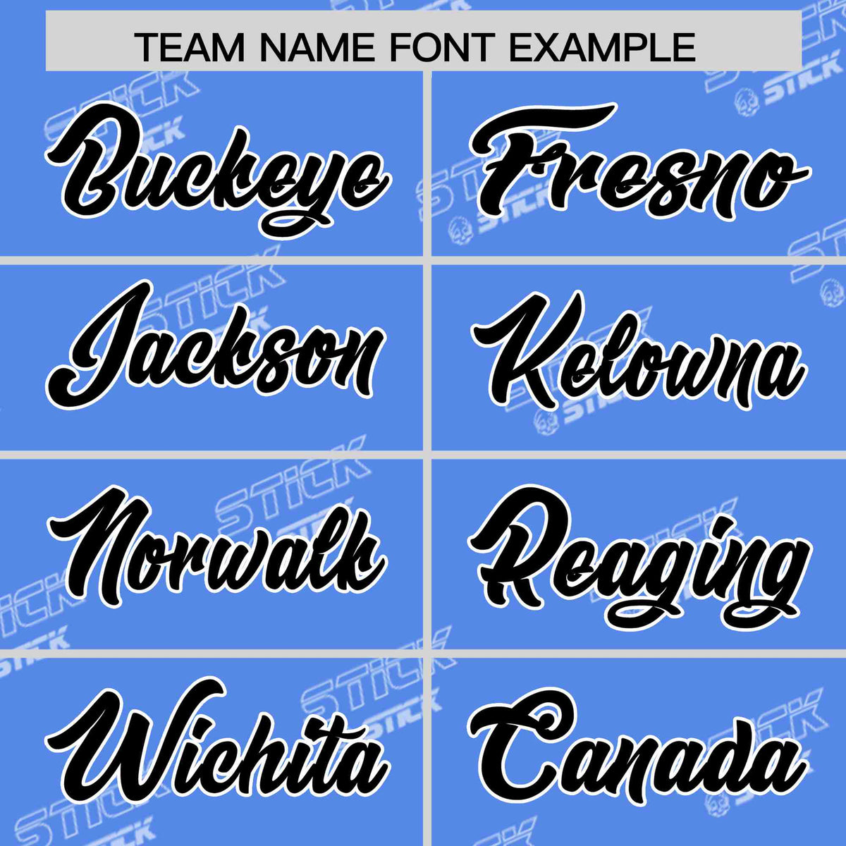 Custom Powder Blue Black Full Button Text Graffiti Pattern Authentic Baseball Jersey