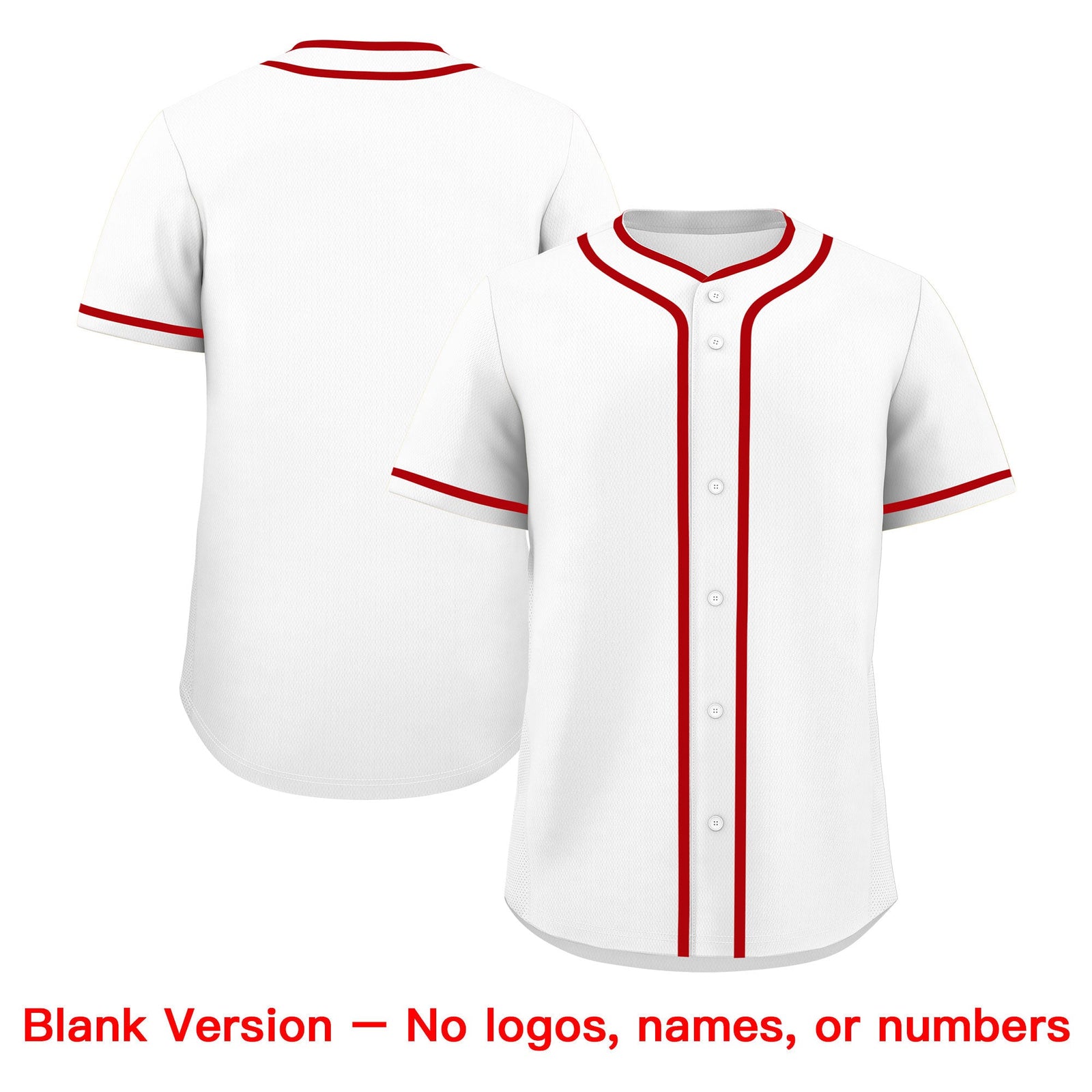 Custom White Red Classic Style Father's Day Quick Dry Baseball Jersey| KXKSHOP