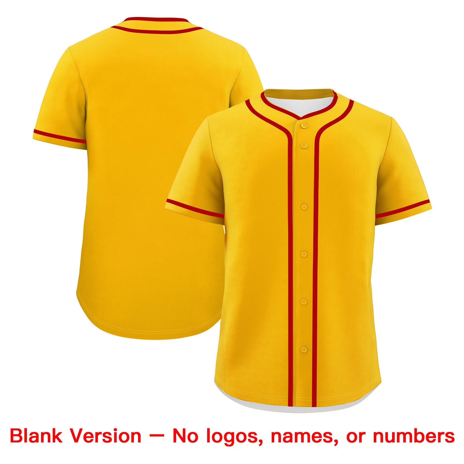 Custom Yellow White Red Classic Style Father's Day Quick Dry Baseball Jersey| KXKSHOP