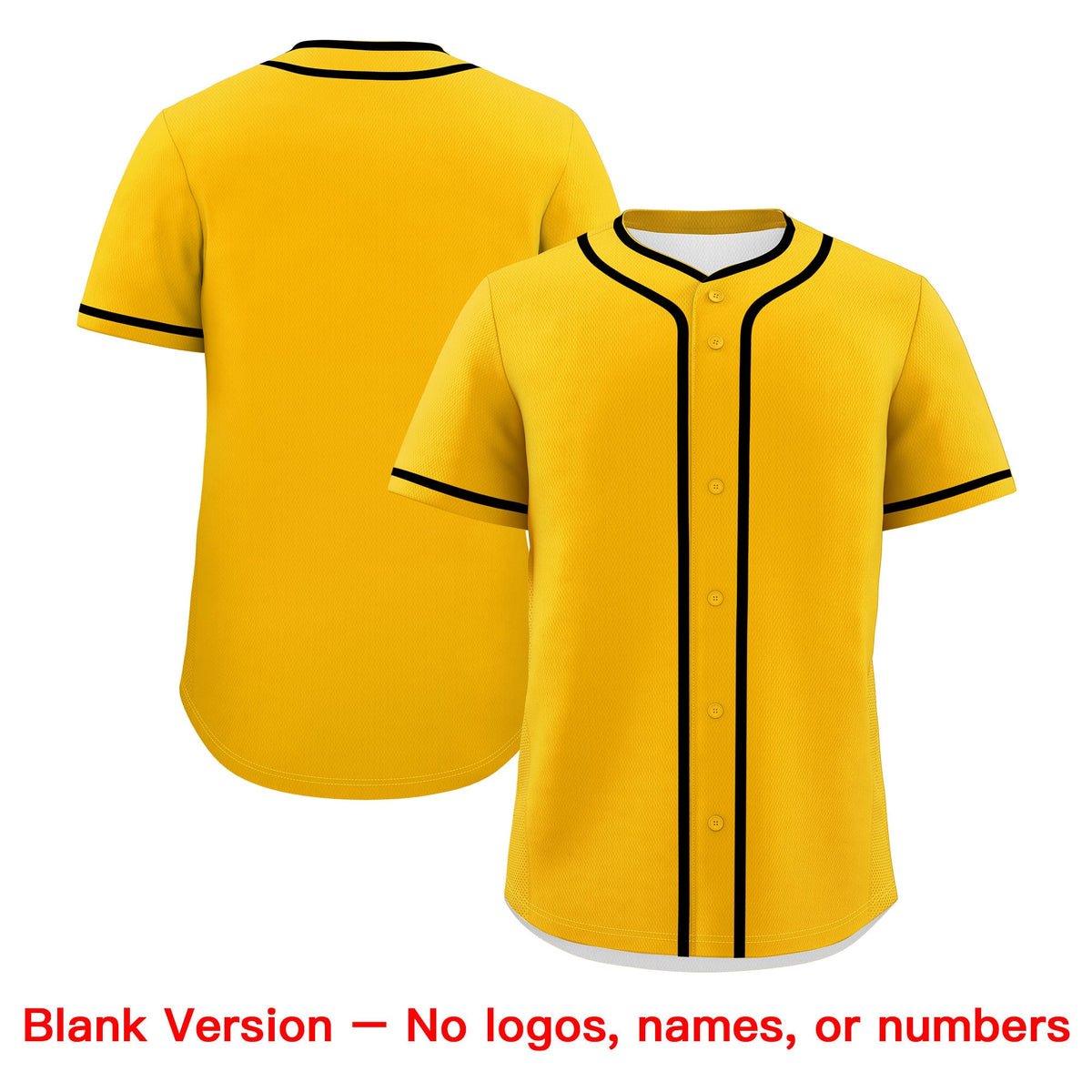 Custom Yellow Black Classic Style Father's Day Quick Dry Baseball Jersey| KXKSHOP