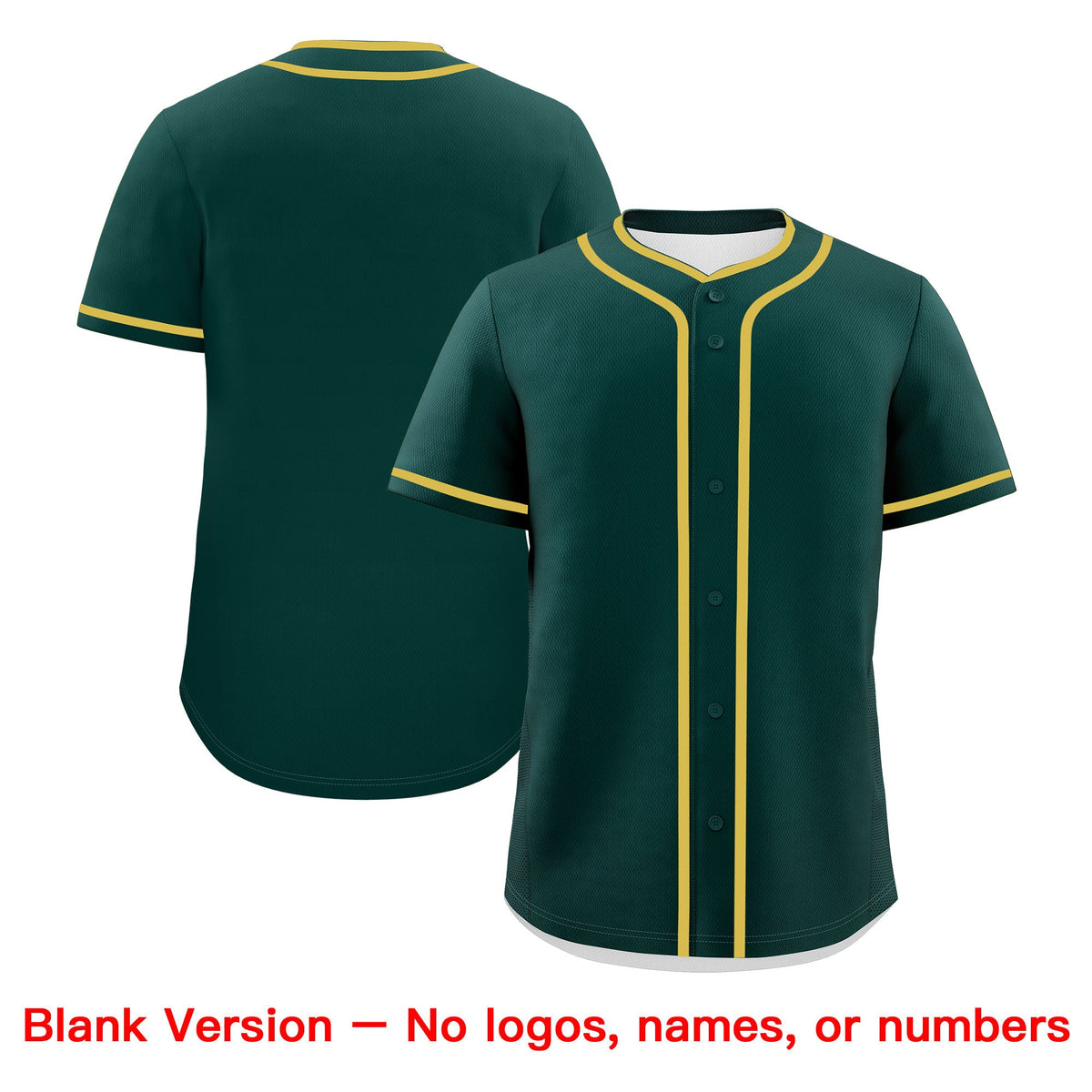 Custom Dark Green White Old Gold Classic Style Father's Day Quick Dry Baseball Jersey| KXKSHOP