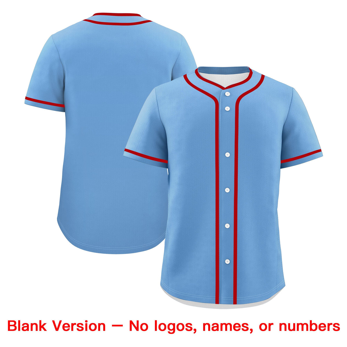Custom Powder Blue White Red Classic Style Father's Day Quick Dry Baseball Jersey| KXKSHOP